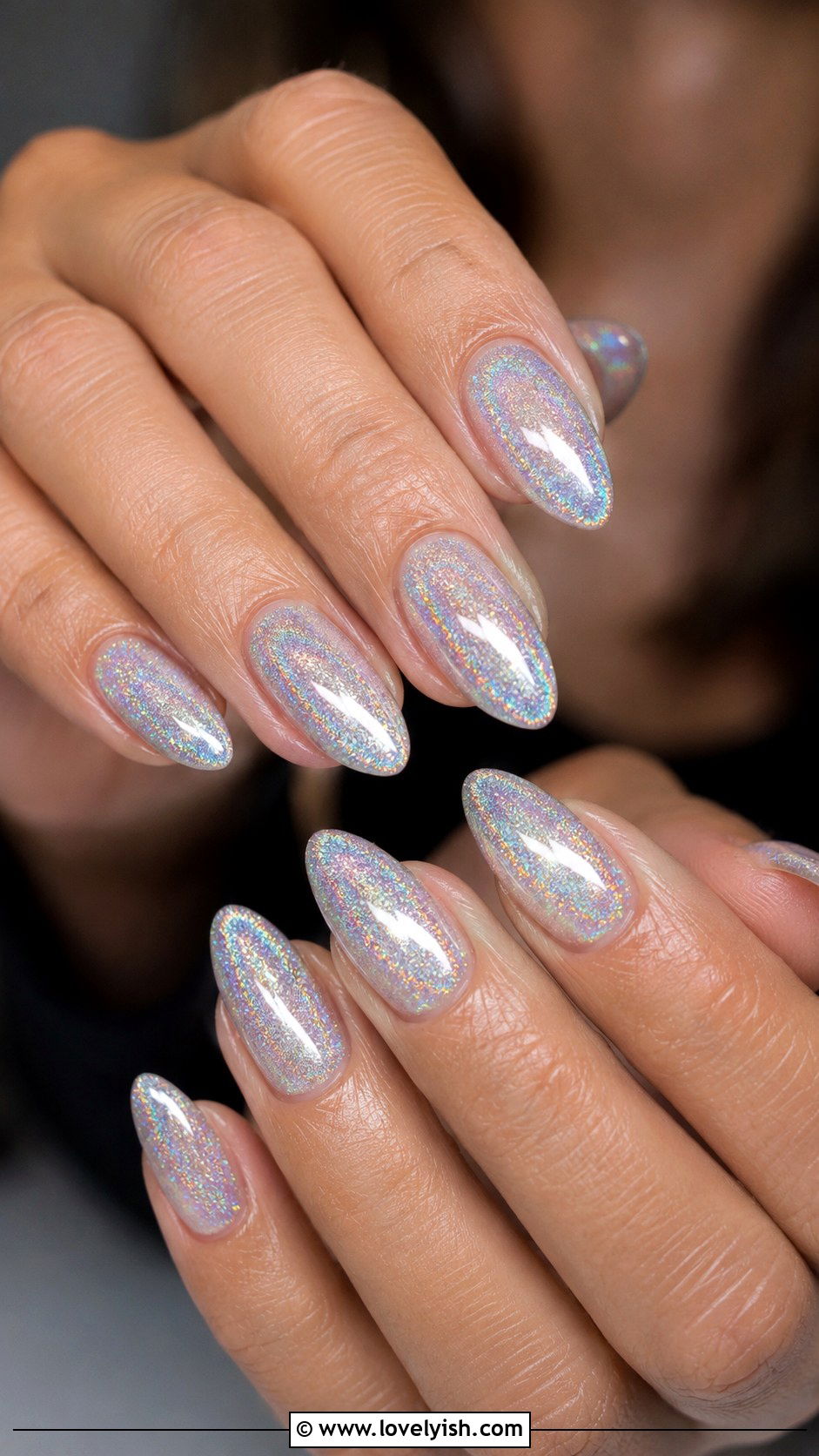 Holographic Glitter Gel Nails - 25 gel nail art ideas - 25 gel nail art ideas