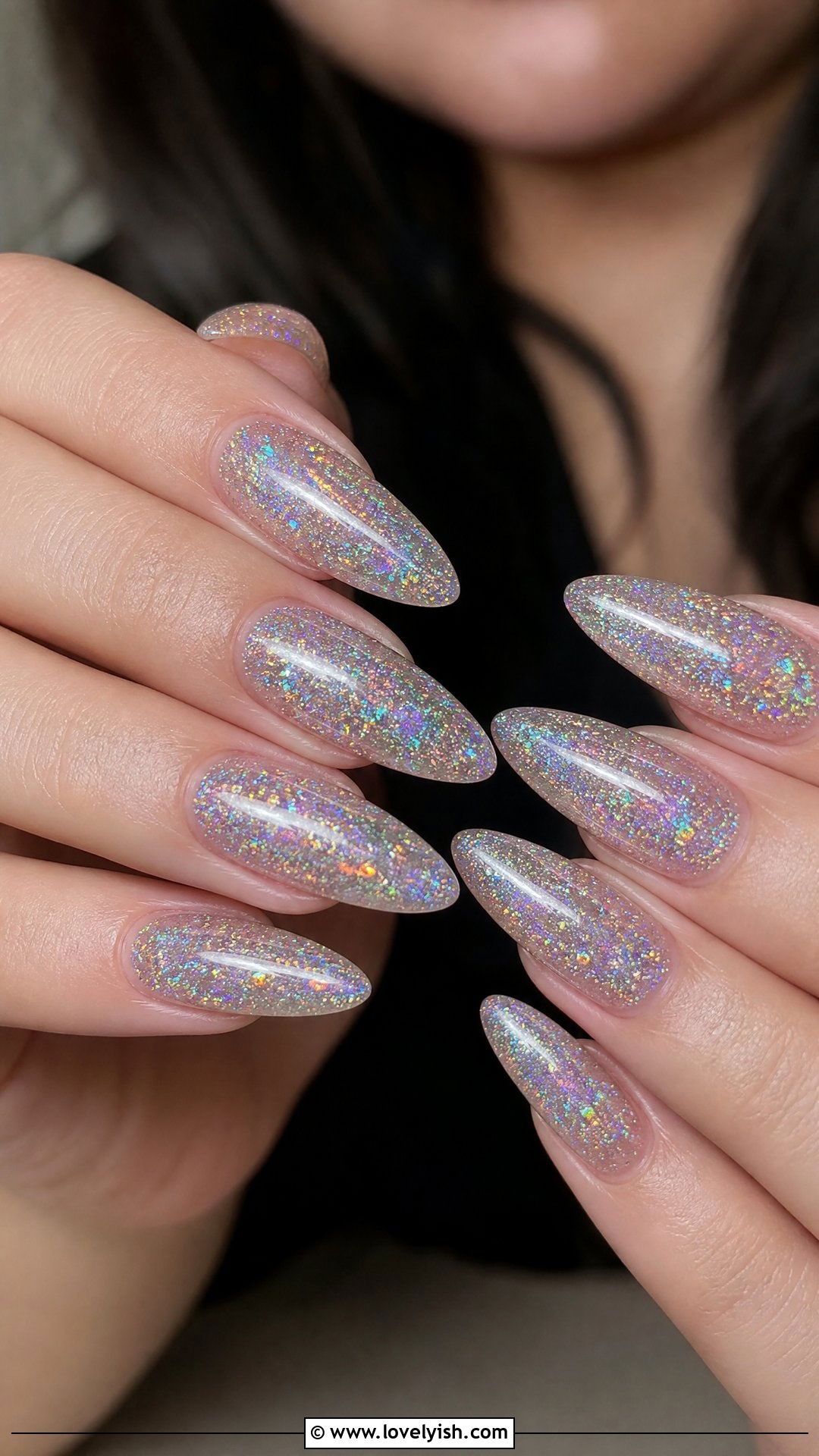 Holographic Glitter Nails - 50 cute summer nail designs - 50 cute summer nail designs