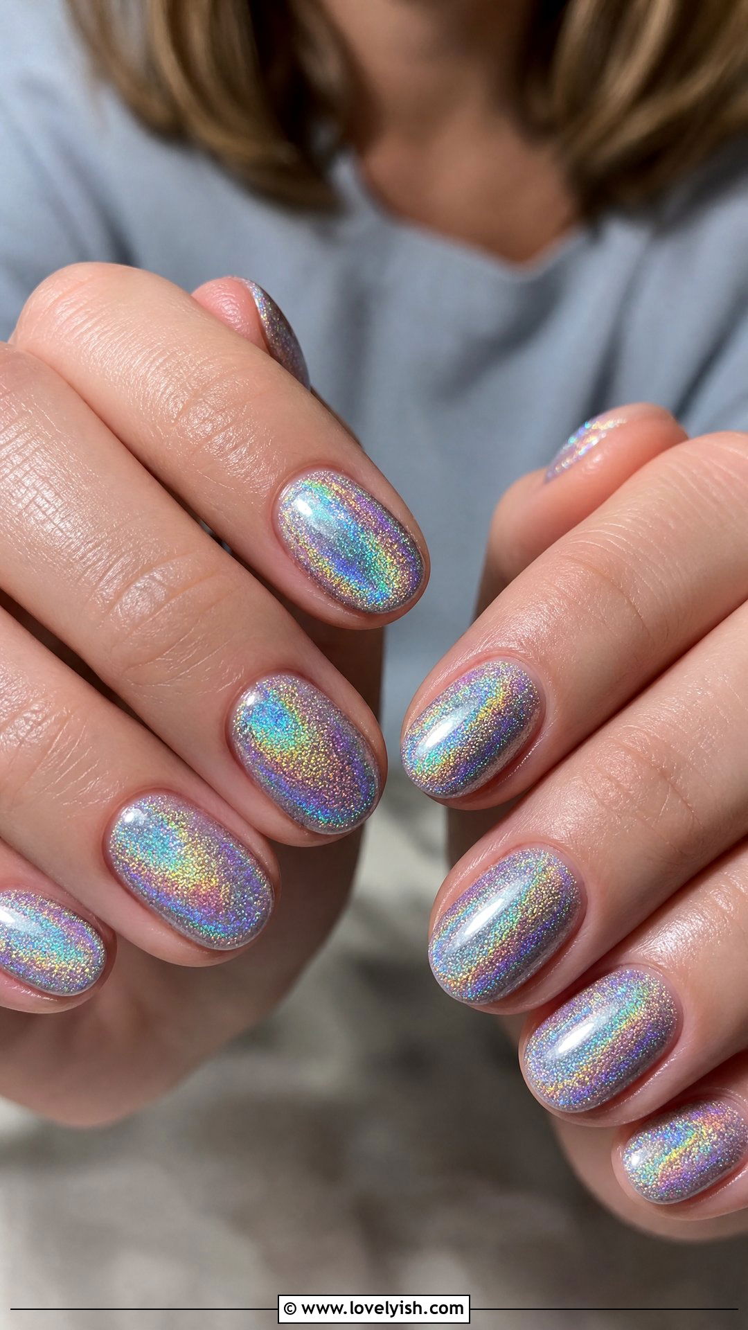 Holographic Short Oval Nails - 50 short oval nails - 50 short oval nails