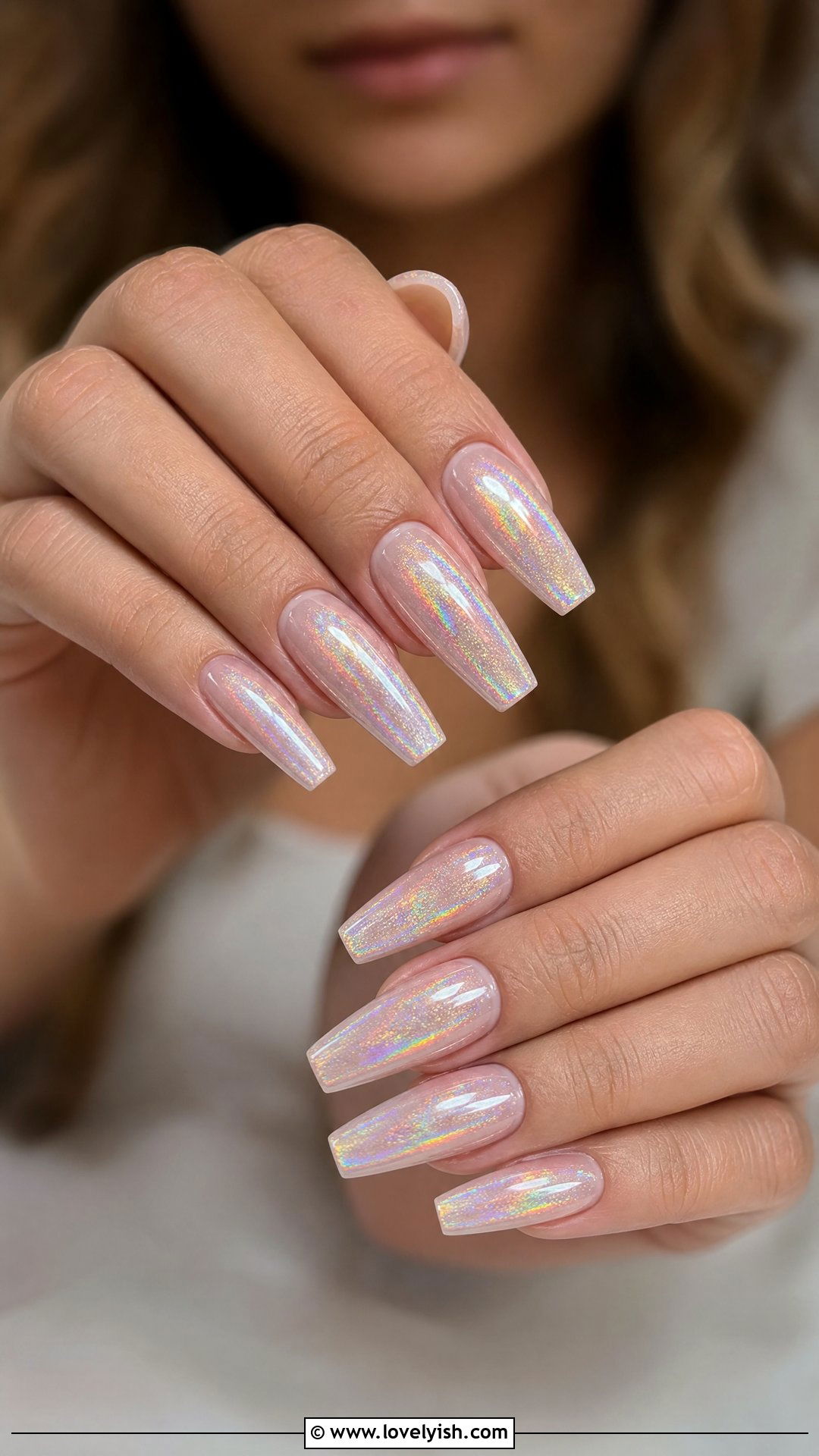 Holographic Sparkle Bridal Nails - 50 bridal nails - 50 bridal nails