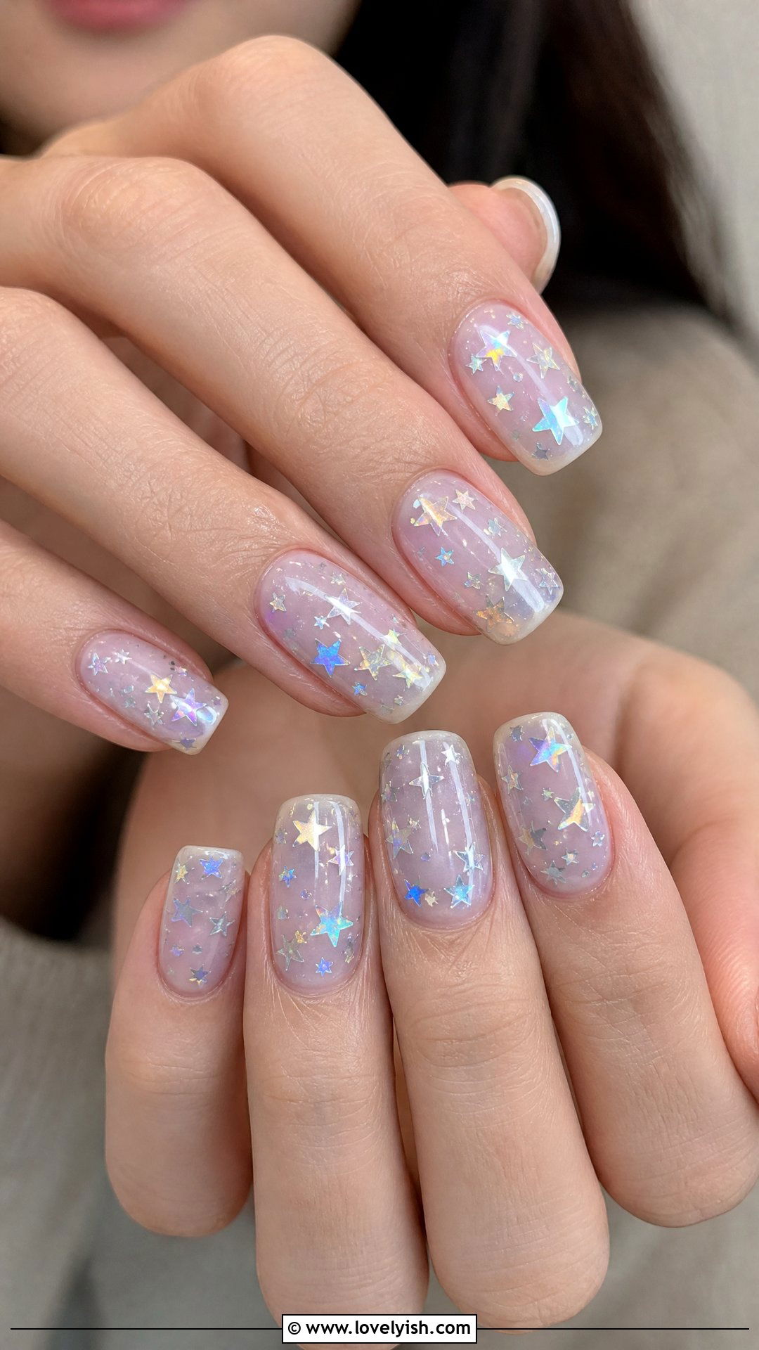 Holographic Star Nails - 50 crazy nail designs - 50 crazy nail designs