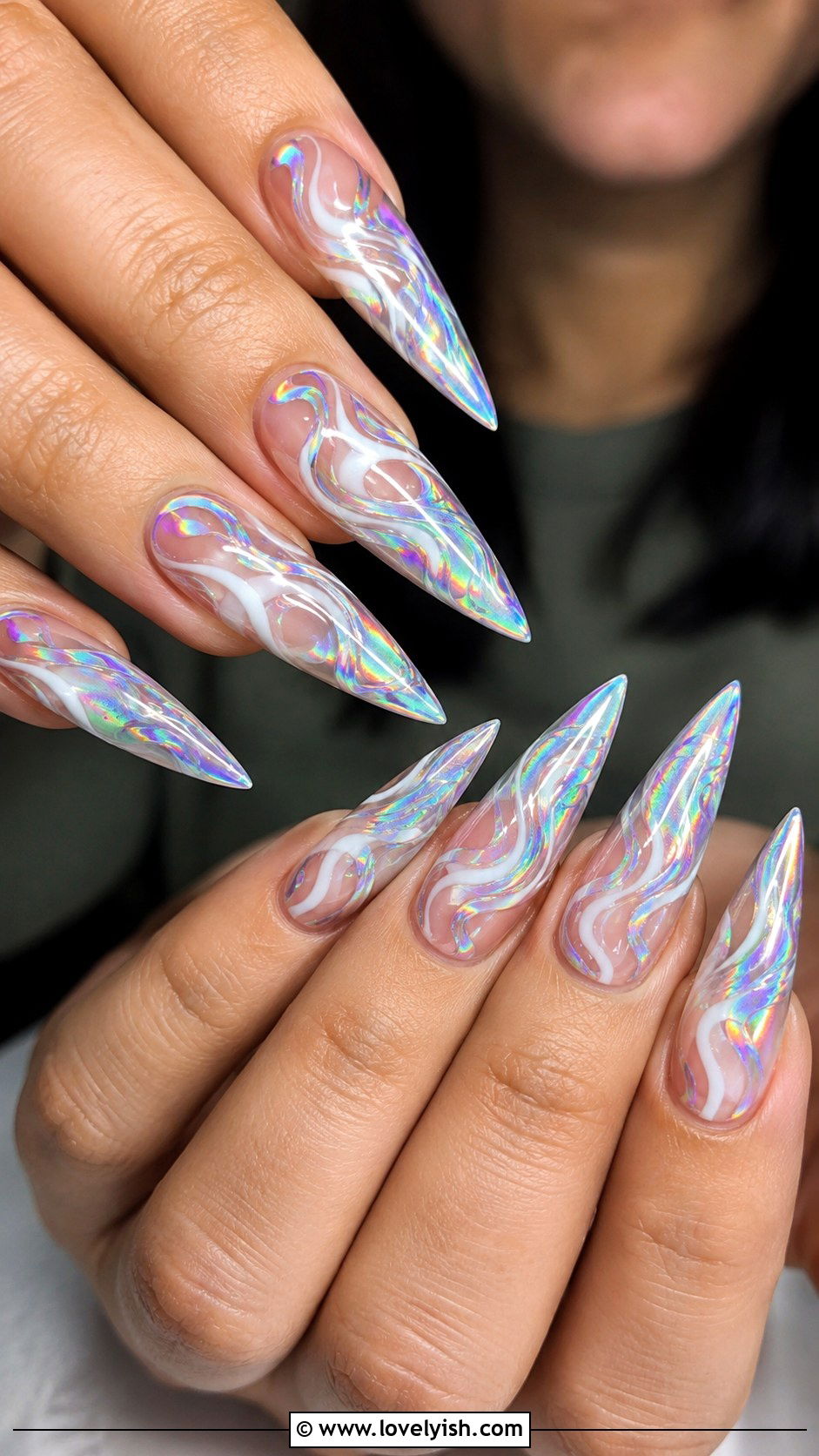 Holographic Swirl Nails - 50 swirl nails - 50 swirl nails
