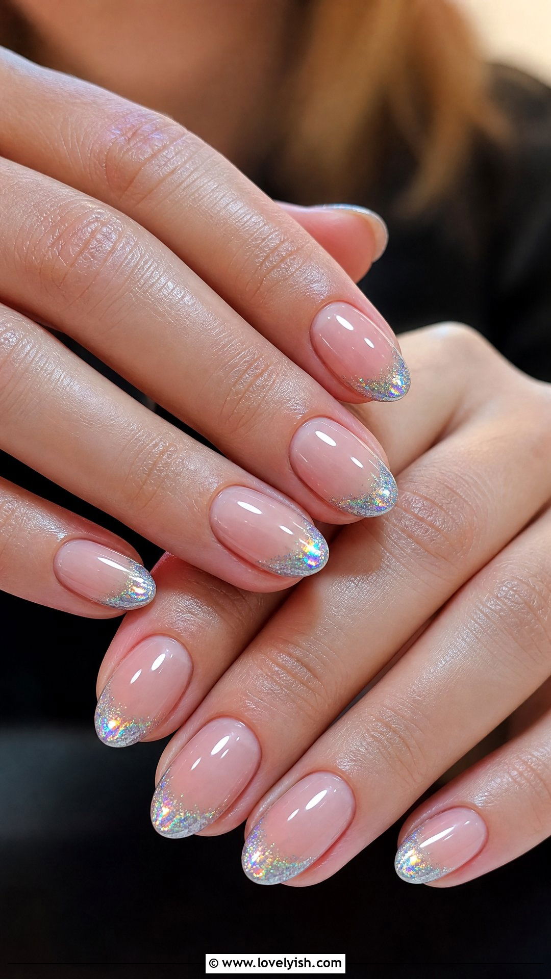Holographic Tip Short Acrylic Nails - 50 short acrylic nails - 50 short acrylic nails