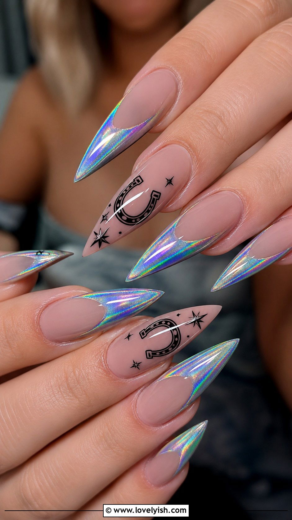 Holographic Western Nails - 50 western nail designs - 50 western nail designs