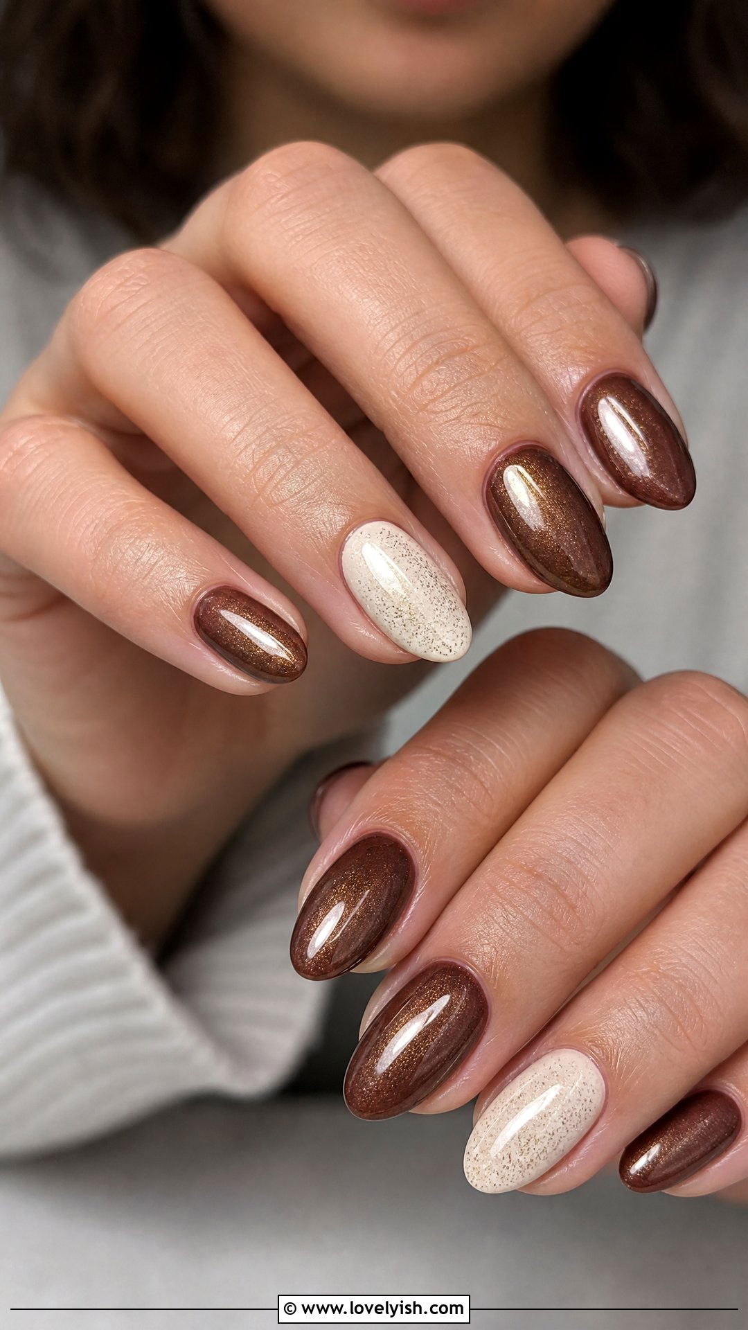 Hot Cocoa Brown Holiday Nails - 50 holiday nails - 50 holiday nails