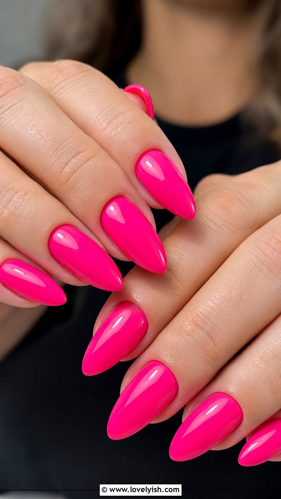 Hot Pink Almond Nails - 25 pink nails design ideas - 25 pink nails design ideas