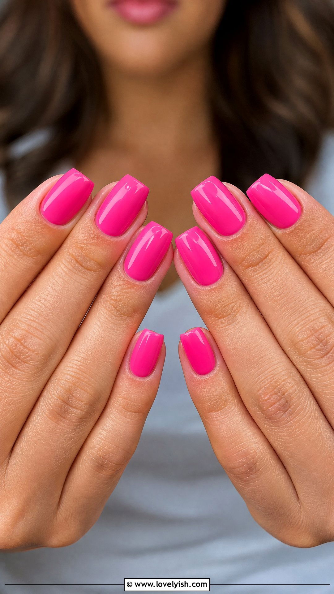 Hot Pink Barbie Short Coffin Nails - 50 short coffin nails - 50 short coffin nails