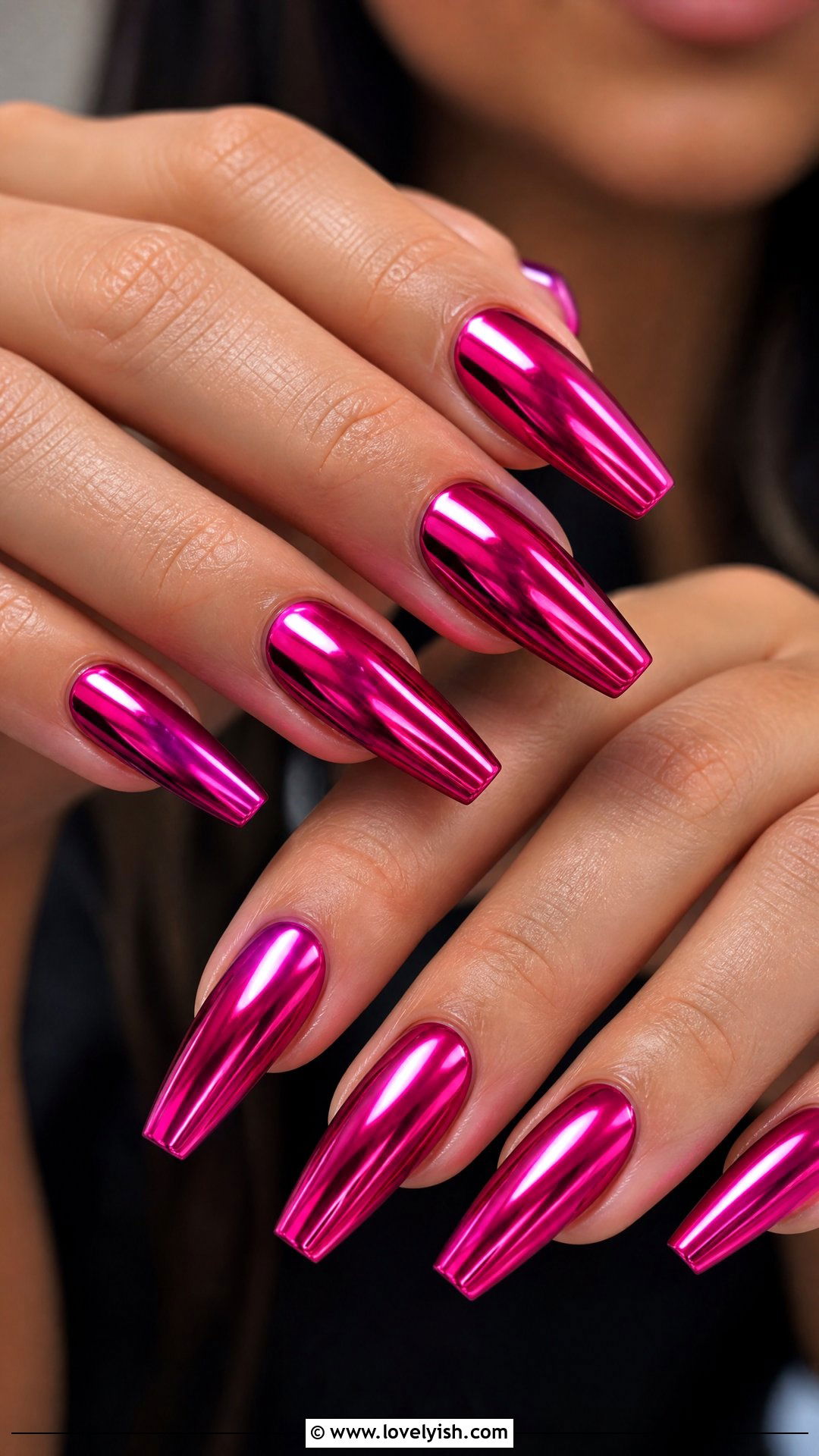 Hot Pink Chrome Nails - 38 may nail ideas - 38 may nail ideas
