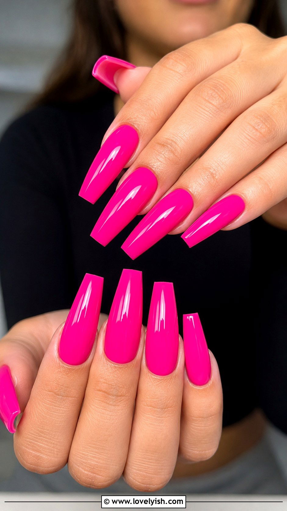 Hot Pink Coffin Nails - 25 coffin nail designs - 25 coffin nail designs