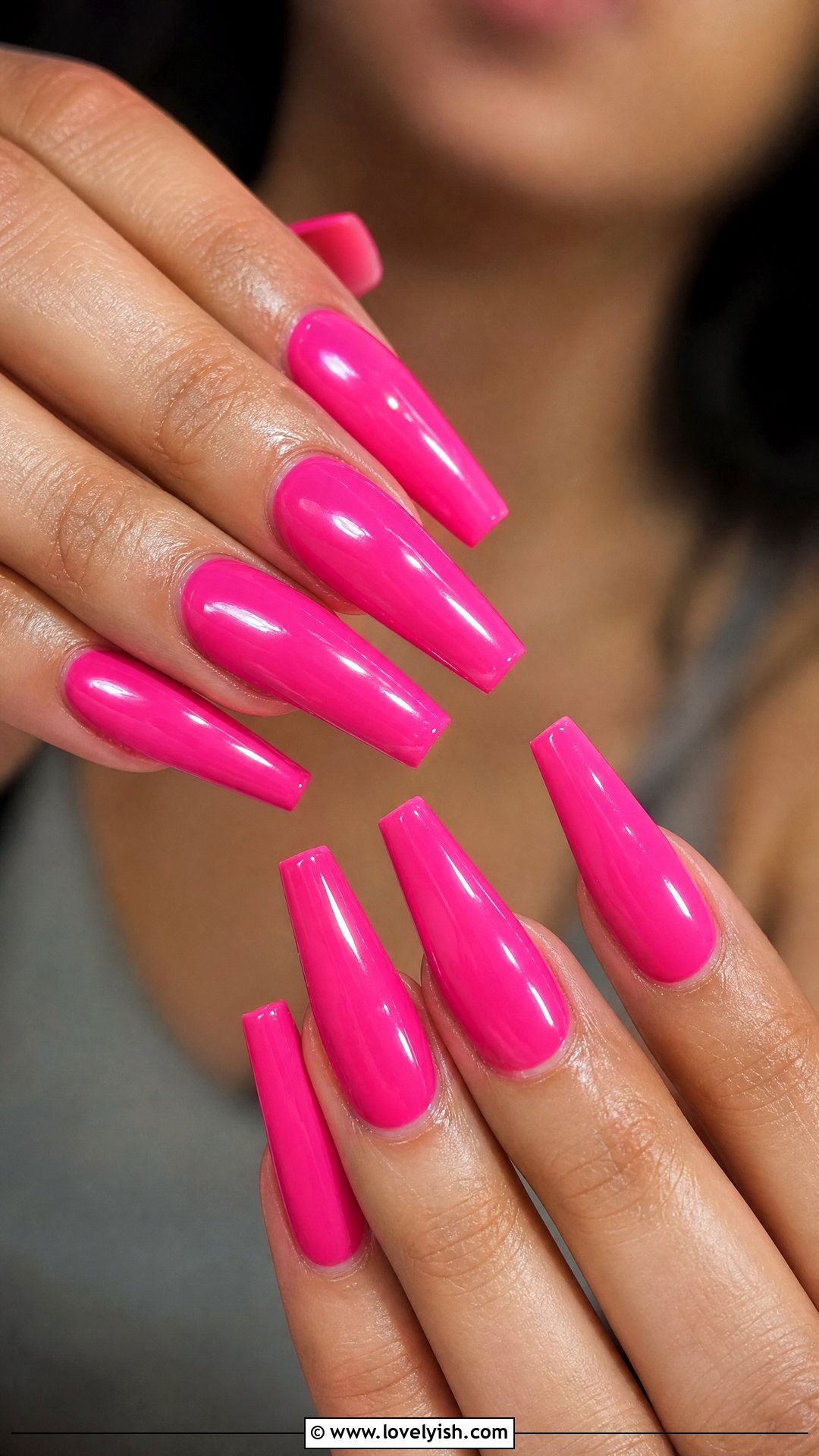 Hot Pink Dip Powder Nails - 50 dip powder nails - 50 dip powder nails