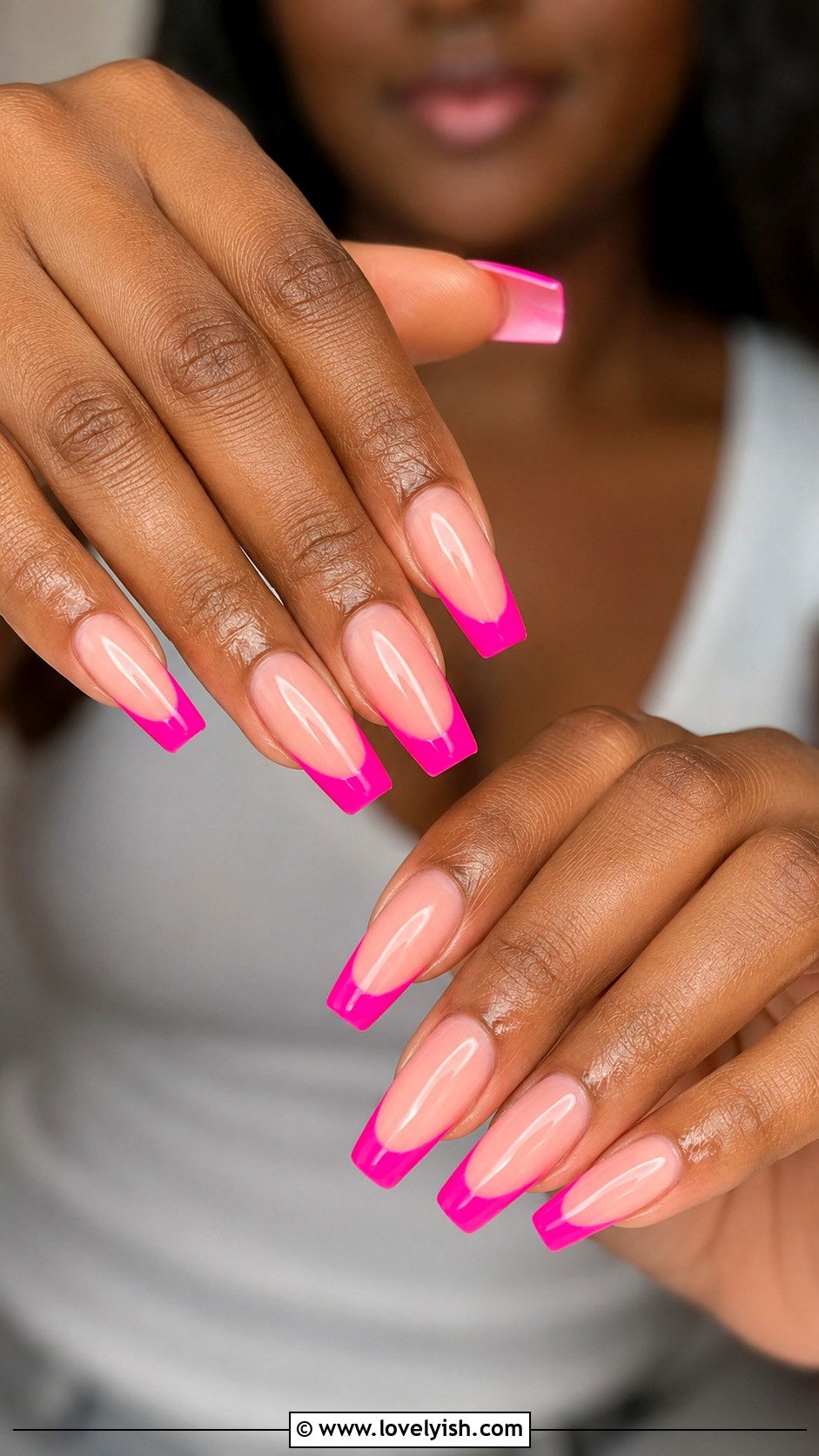 Hot Pink French Tip Nails - 25 french tip nail design ideas - 25 french tip nail design ideas