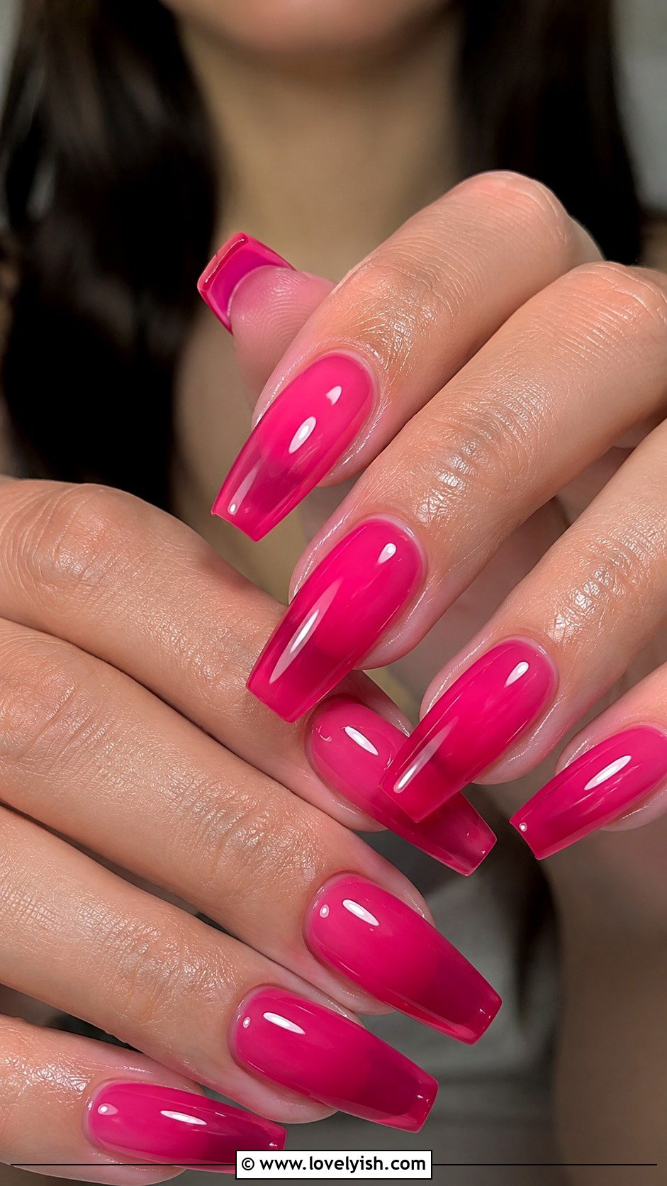 Hot Pink Jelly Nails - 50 jelly nails - 50 jelly nails