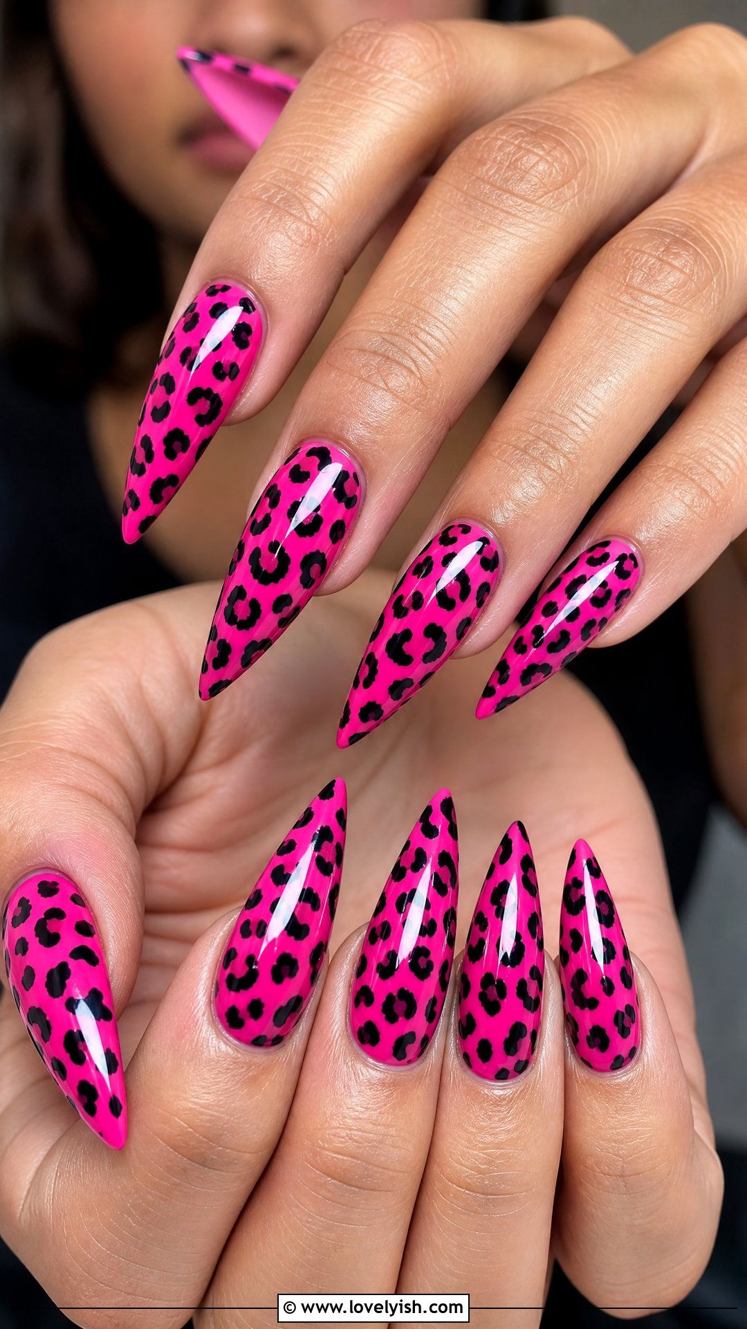 Hot Pink Leopard Print Nails - 50 leopard print nails - 50 leopard print nails