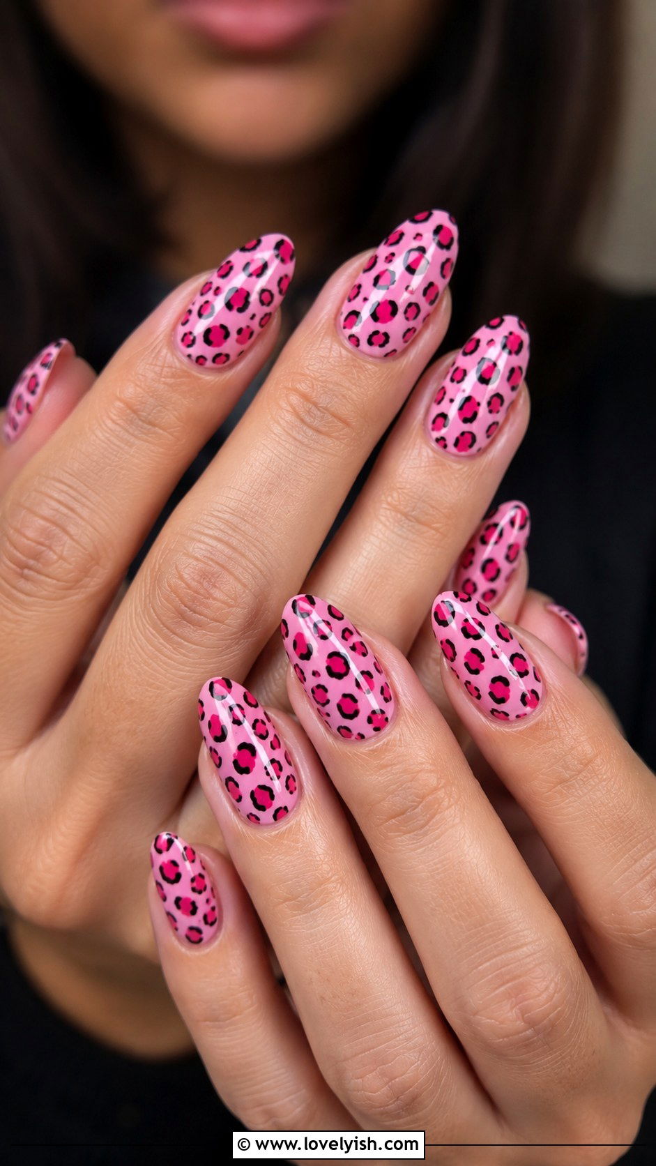 Hot Pink Leopard Print Nails - 25 hot pink nail designs - 25 hot pink nail designs