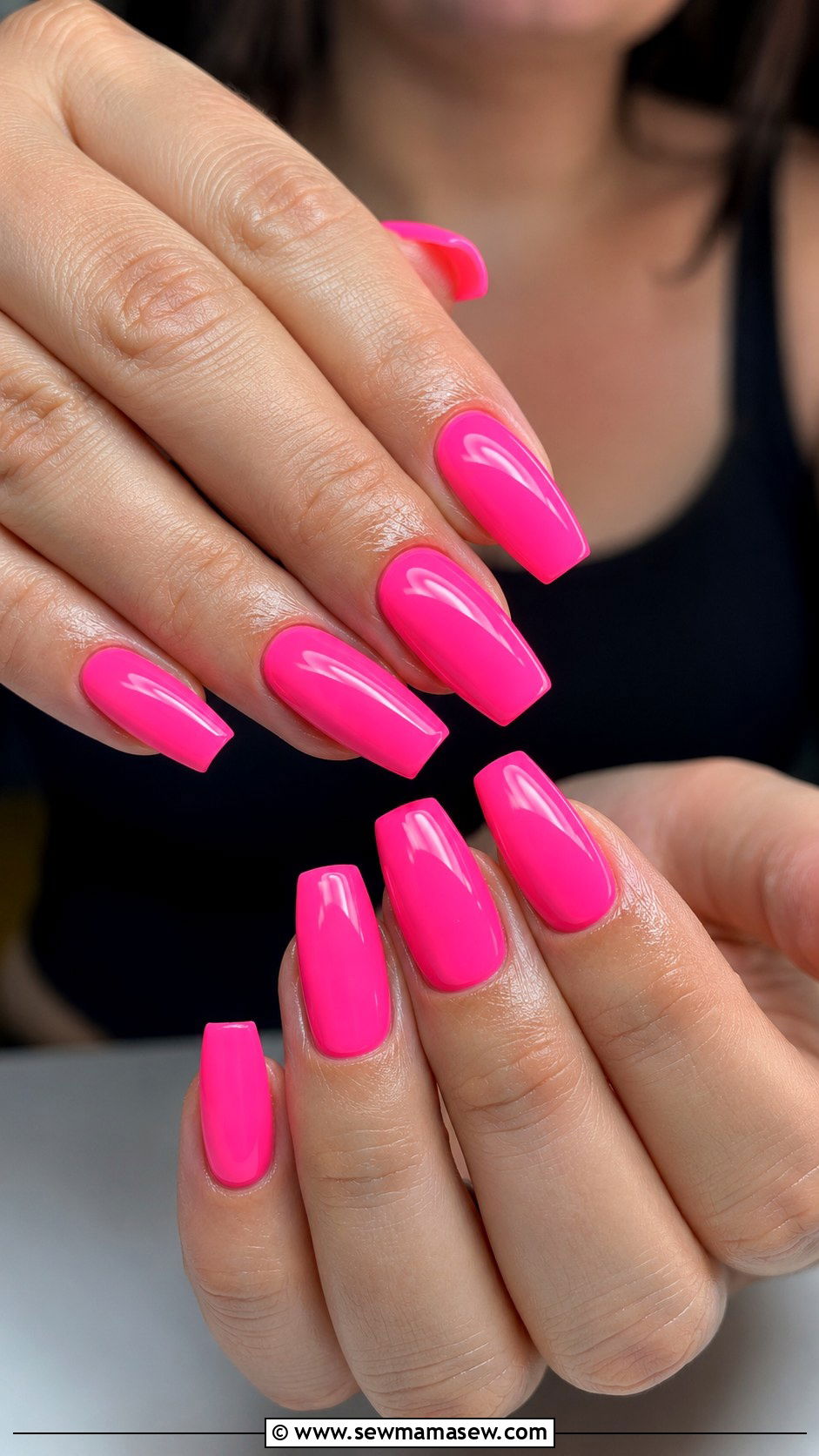 Hot Pink Neon Gel Nails - 50 gel polish - 50 gel polish