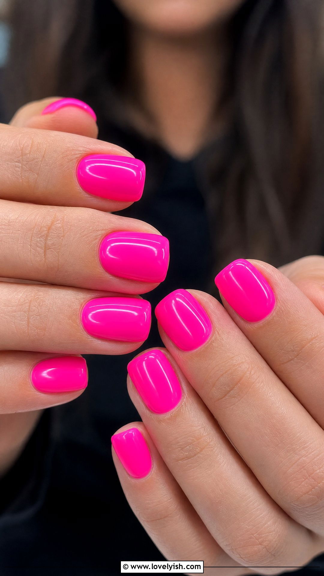 Hot Pink Neon Short Acrylic Nails - 50 short acrylic nails - 50 short acrylic nails