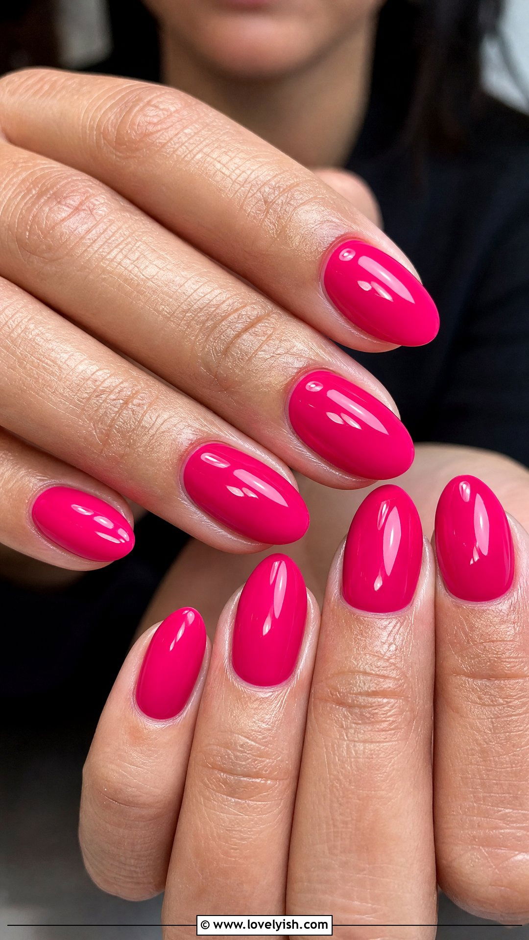 Hot Pink Short Almond Nails - 50 short almond nails - 50 short almond nails