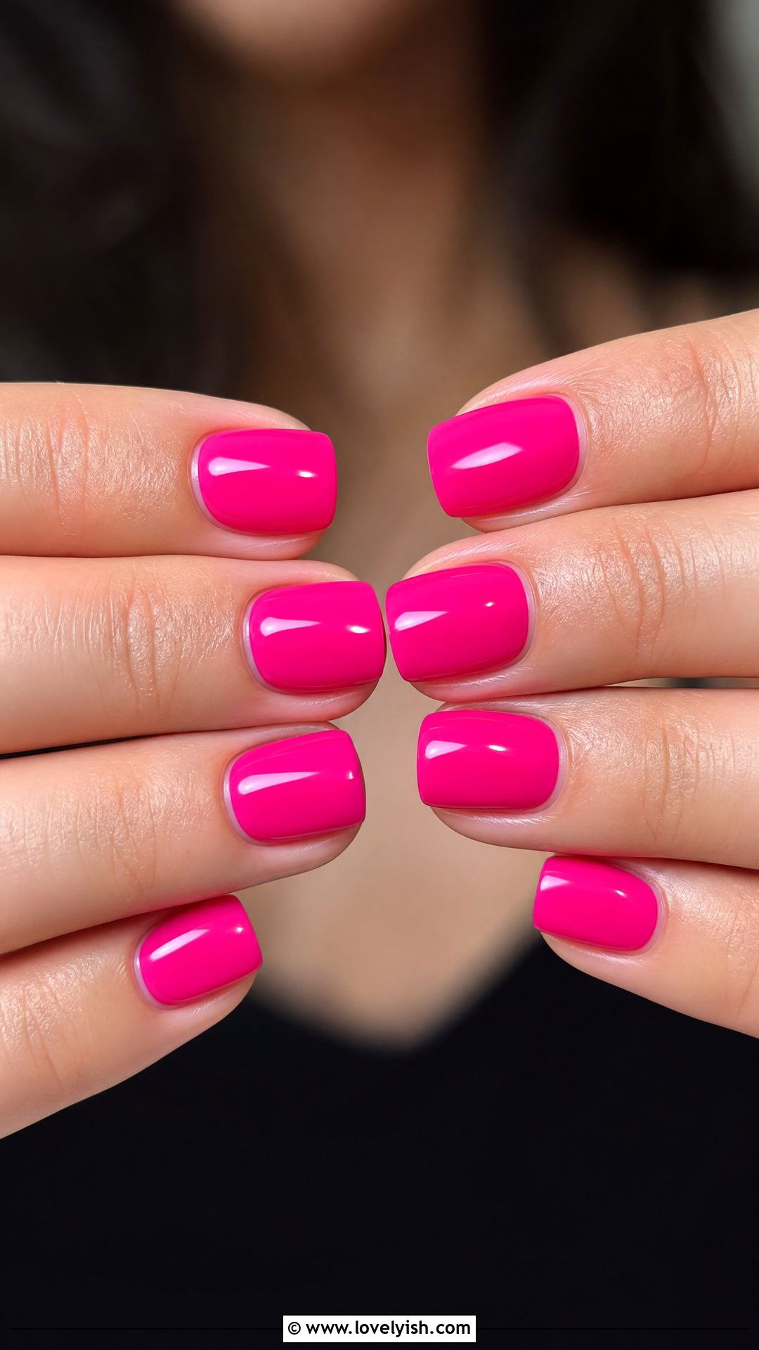 Hot Pink Short Nails - 35 short nails designs - 35 short nails designs
