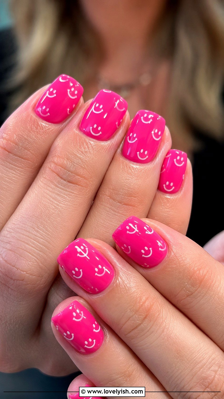 Hot Pink Smiley Face Nails - 25 hot pink nail designs - 25 hot pink nail designs