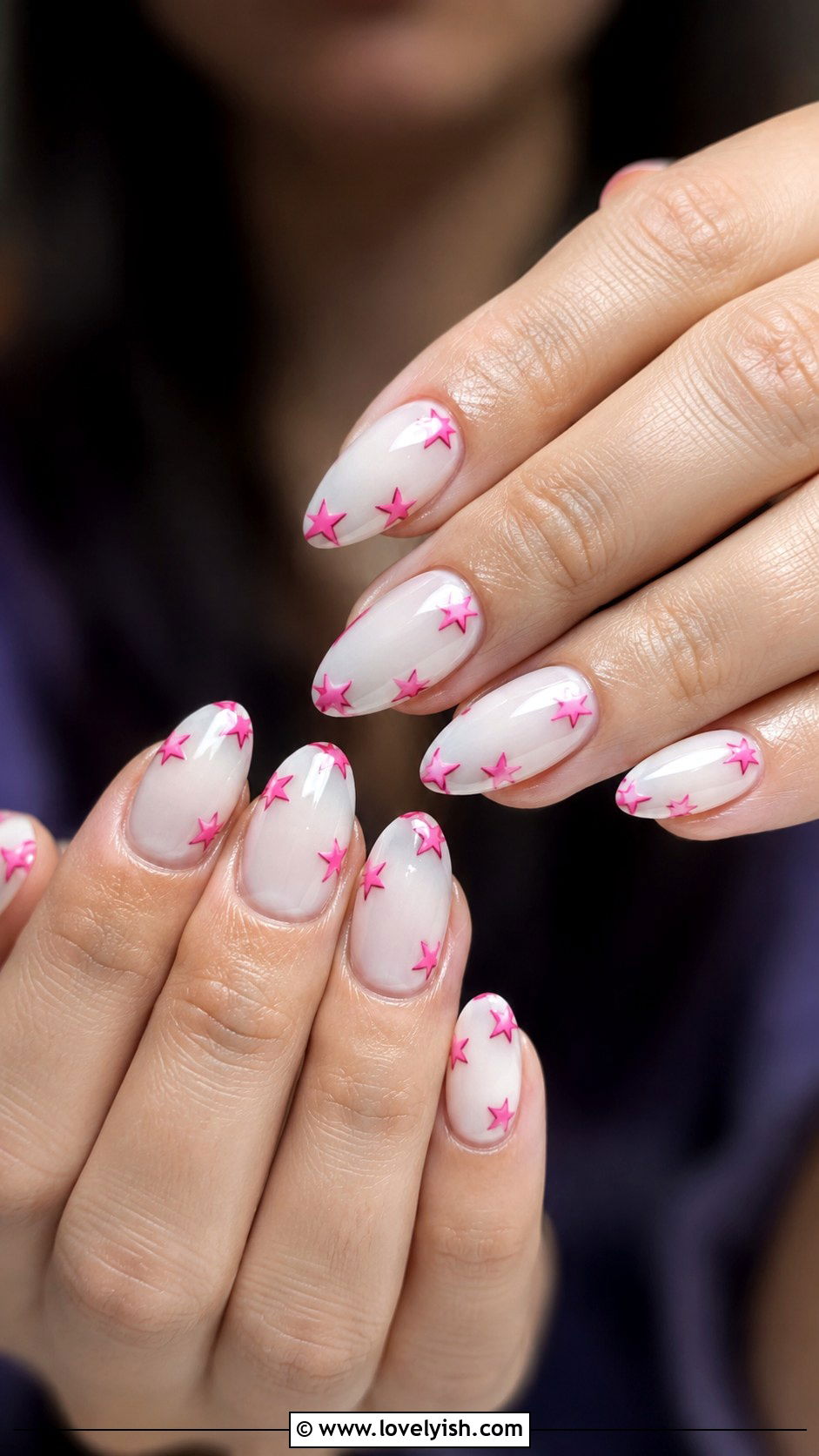 Hot Pink Star Tip Nails - 25 hot pink nail designs - 25 hot pink nail designs