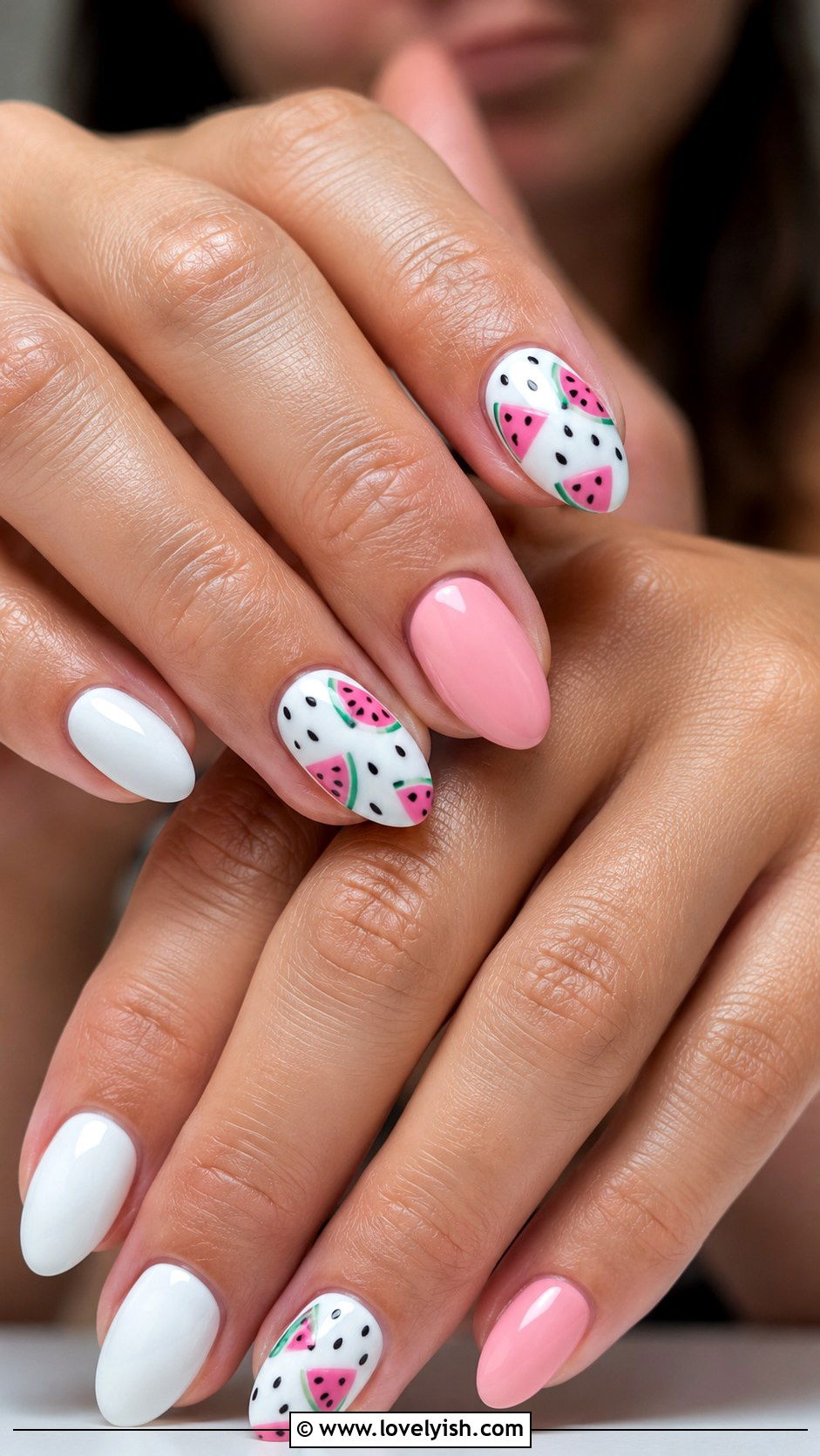 Hot Pink and White Swirl Nails - 50 preppy nails - 50 preppy nails