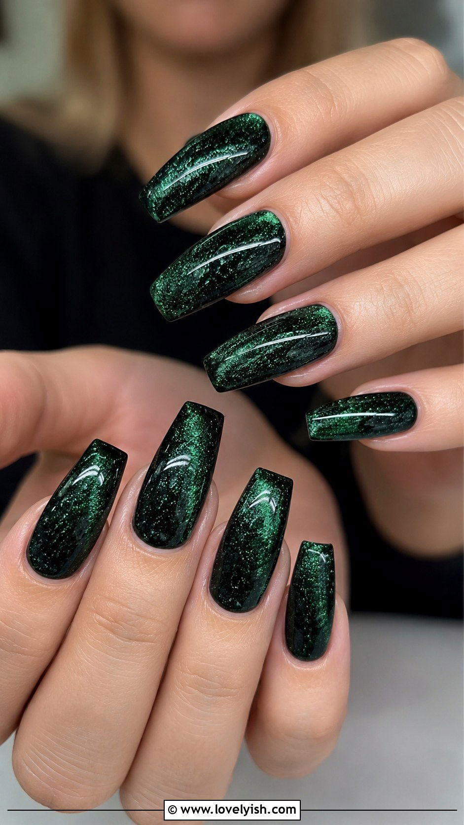 Hunter Green Velvet Nails - 50 green nails - 50 green nails