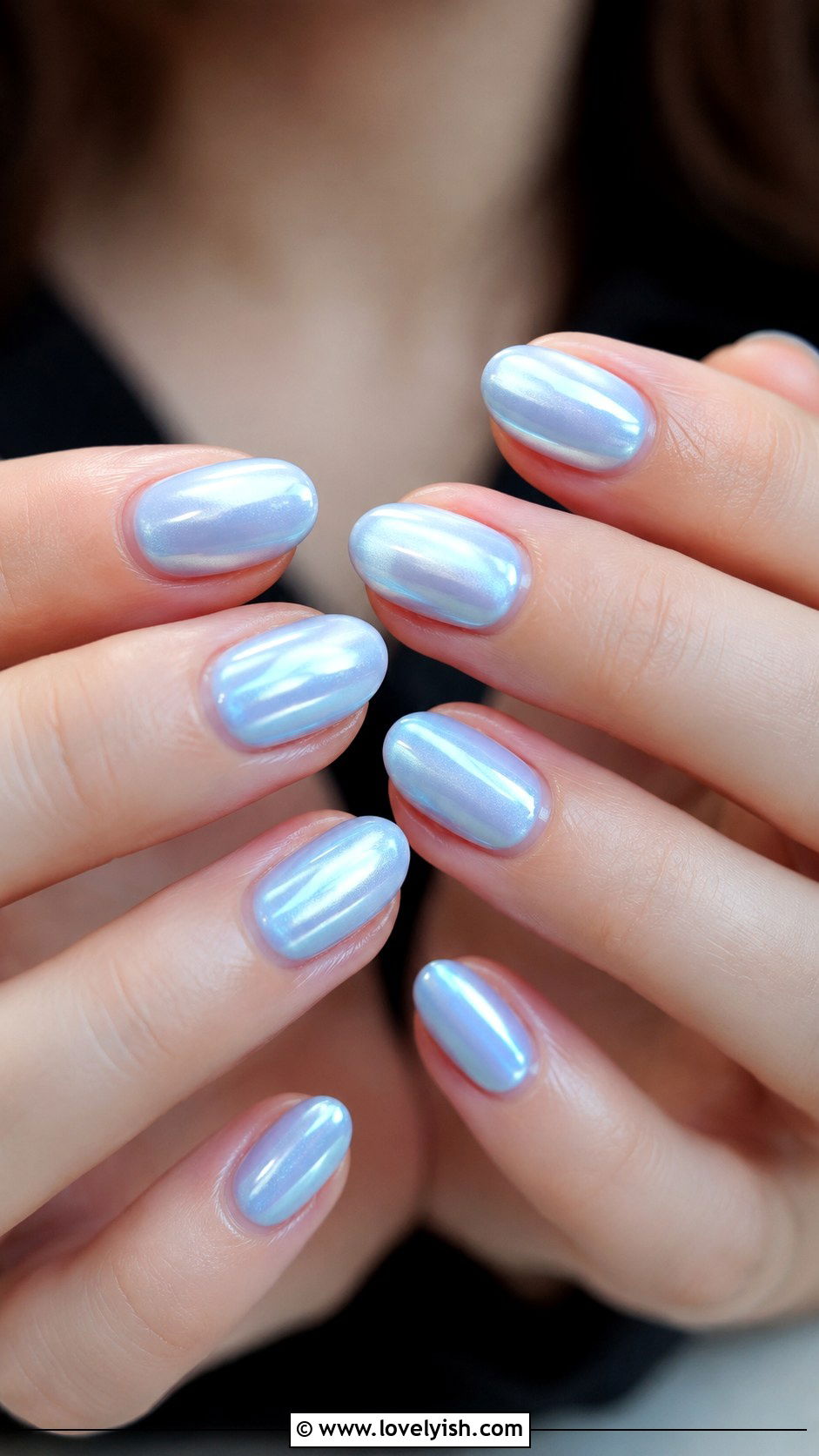Ice Blue Glazed Nails - 38 blue nail designs - 38 blue nail designs