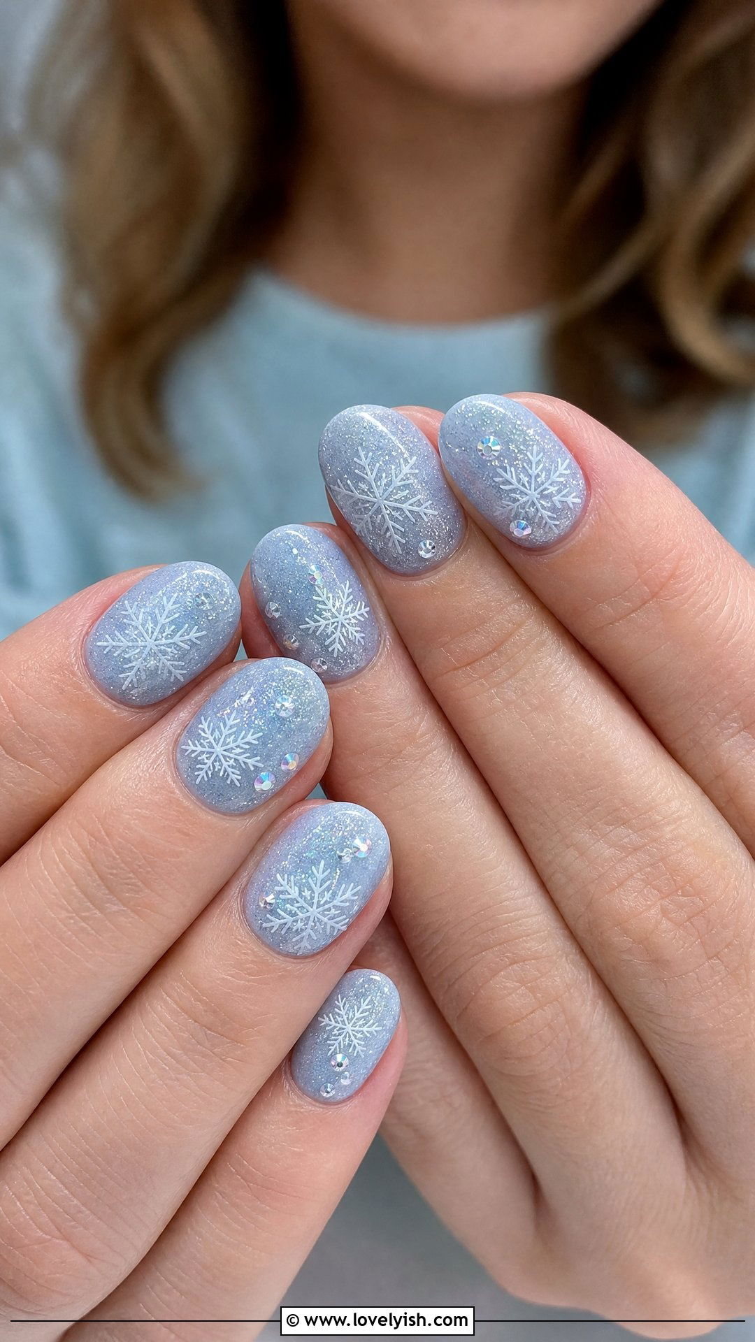 Icy Blue Snowflake Holiday Nails - 50 holiday nails - 50 holiday nails