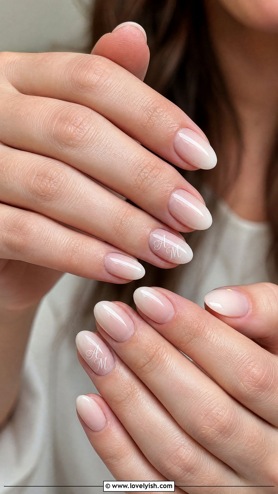 Initials Monogram Bridal Nails - 25 bridal nail ideas - 25 bridal nail ideas