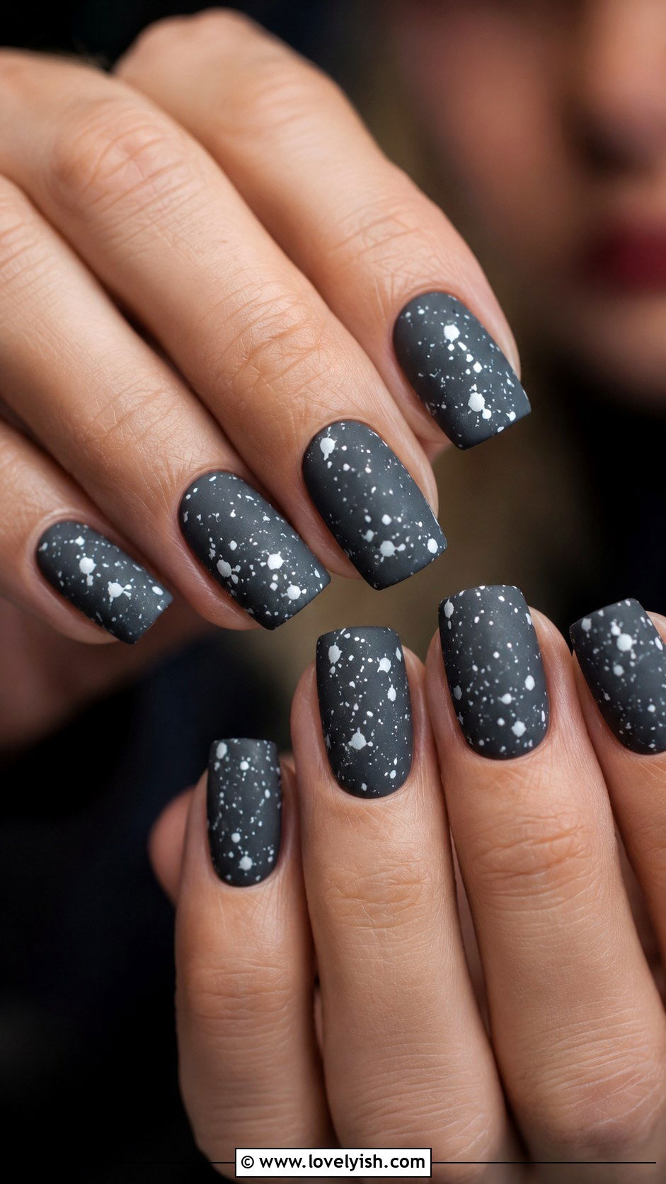 Ink Splatter Grunge Nails - 50 tumblr nail designs - 50 tumblr nail designs