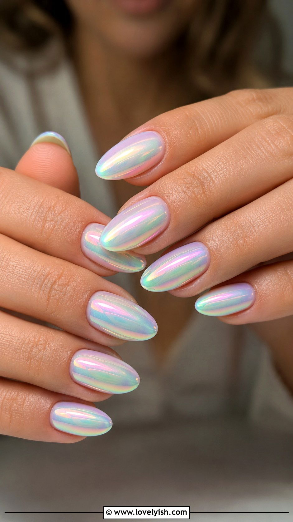 Iridescent Almond Mermaid Nails - 50 mermaid nails - 50 mermaid nails