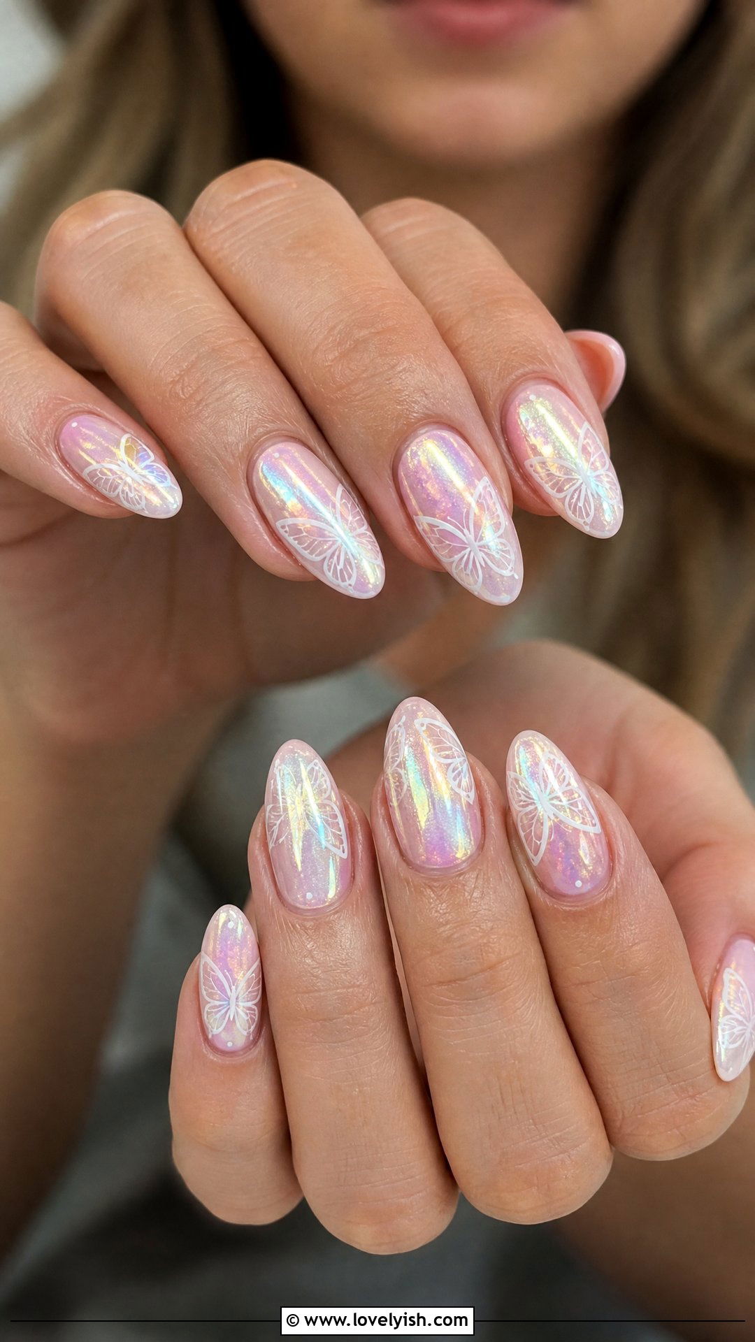 Iridescent Butterfly Nails - 50 butterfly nails - 50 butterfly nails