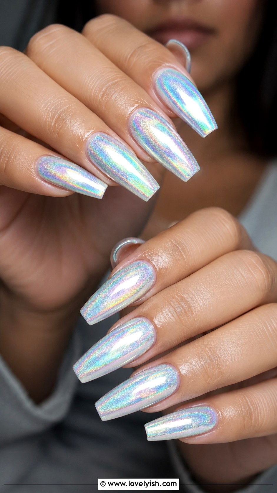 Iridescent Holographic Prom Nails - 50 prom nails - 50 prom nails