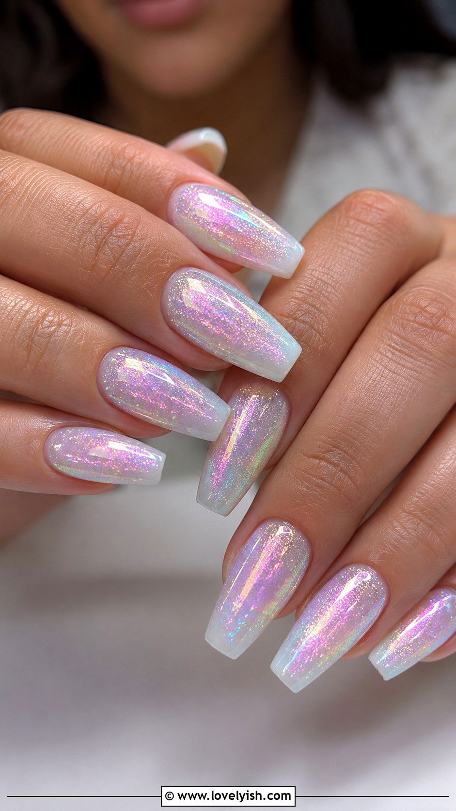 Iridescent Holographic Wedding Nails - 38 wedding nail designs - 38 wedding nail designs