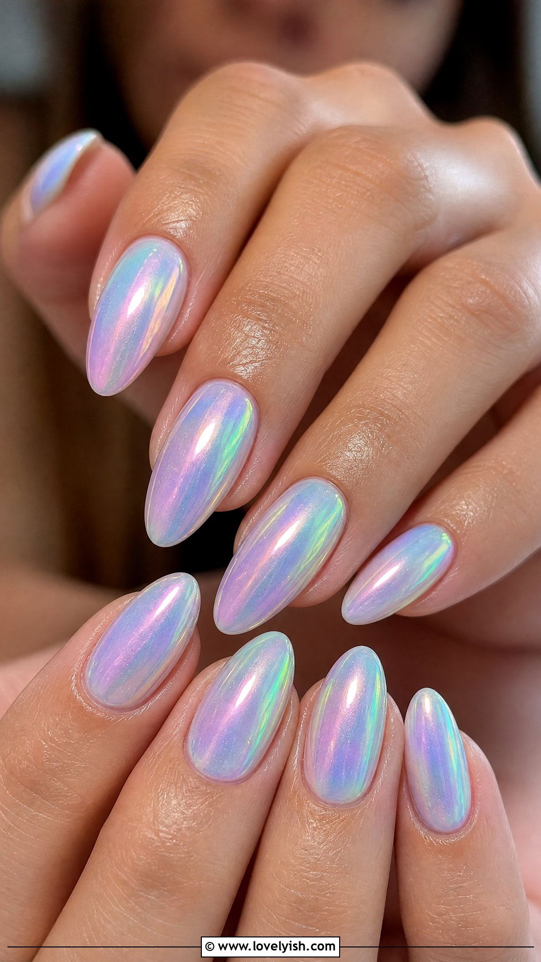 Iridescent Mermaid Chrome Nails - 37 nails art ideas - 37 nails art ideas