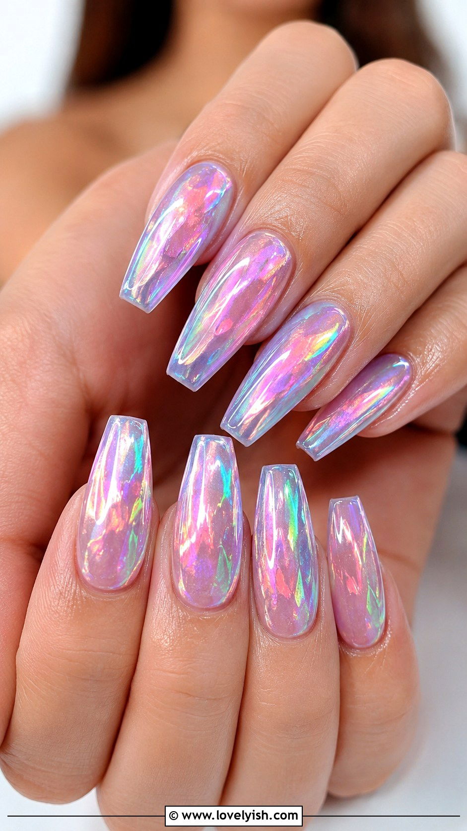 Iridescent Mermaid Nails - 46 nail inspo - 46 nail inspo