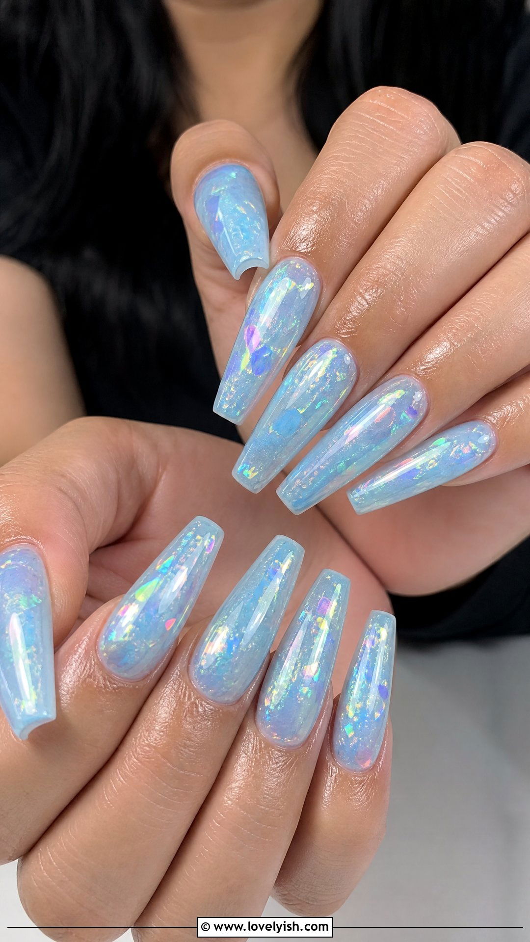 Iridescent Mermaid Nails - 50 cute summer nail designs - 50 cute summer nail designs