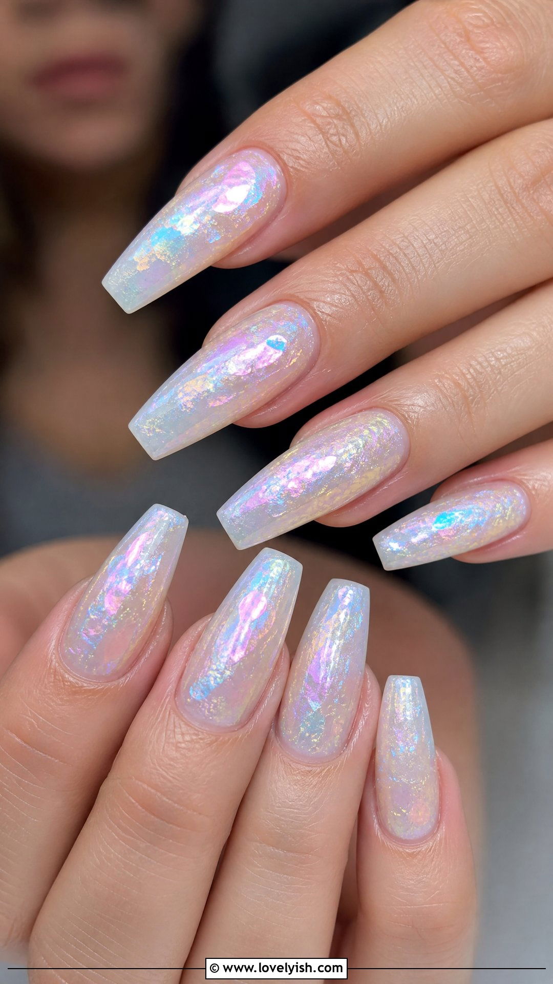 Iridescent Pearl Holiday Nails - 50 holiday nails - 50 holiday nails