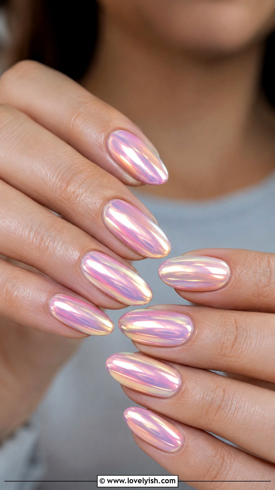 Iridescent Pink Chrome Nails - 50 pink chrome nails - 50 pink chrome nails