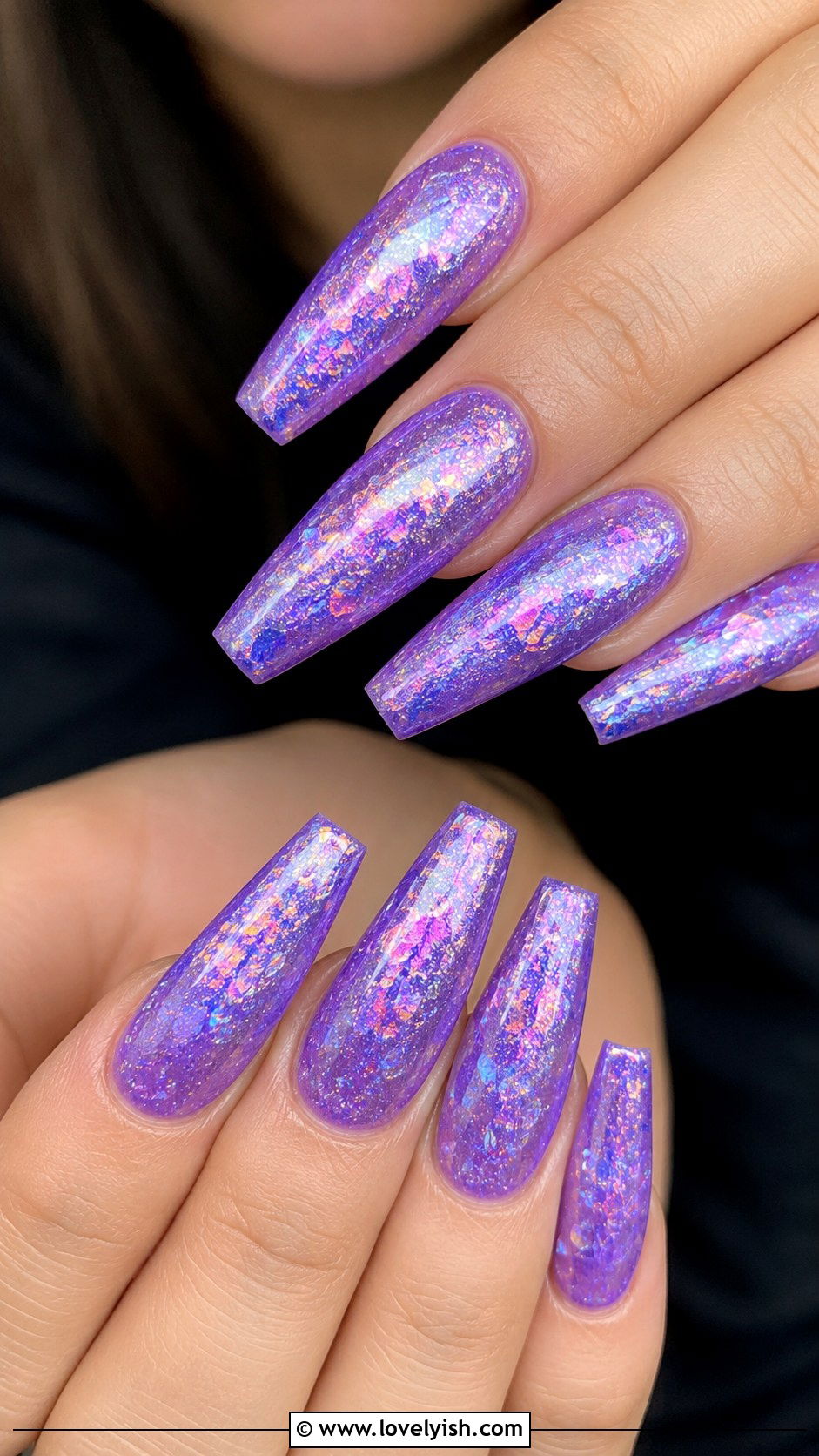 Iridescent Purple Nails - 42 purple nail designs - 42 purple nail designs