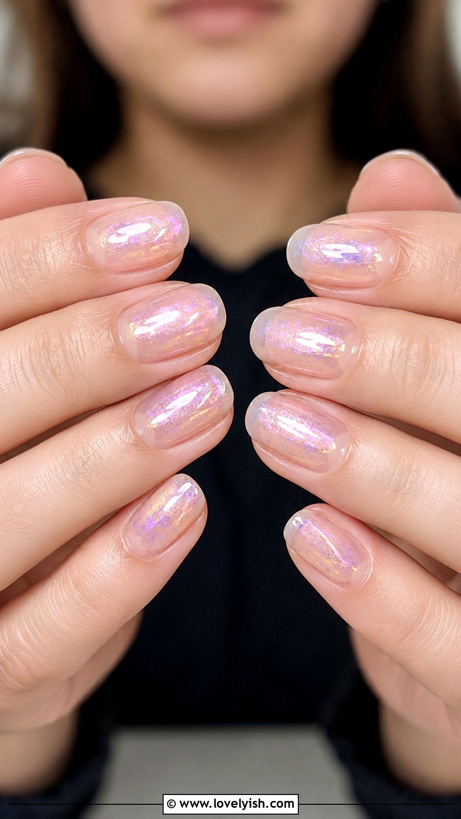 Iridescent Sheer Nails - 50 natural nails - 50 natural nails