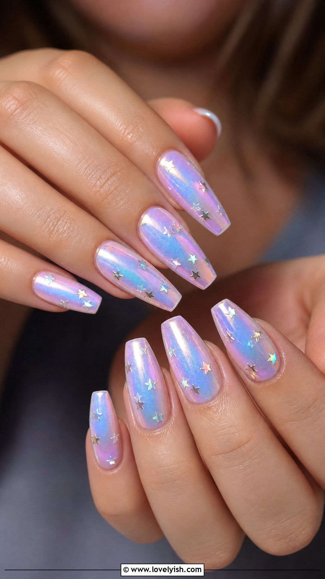 Iridescent Star Nails - 50 star nails - 50 star nails