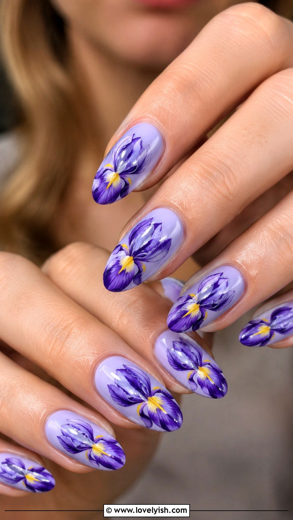Iris Floral Nails - 38 flower nail art ideas - 38 flower nail art ideas