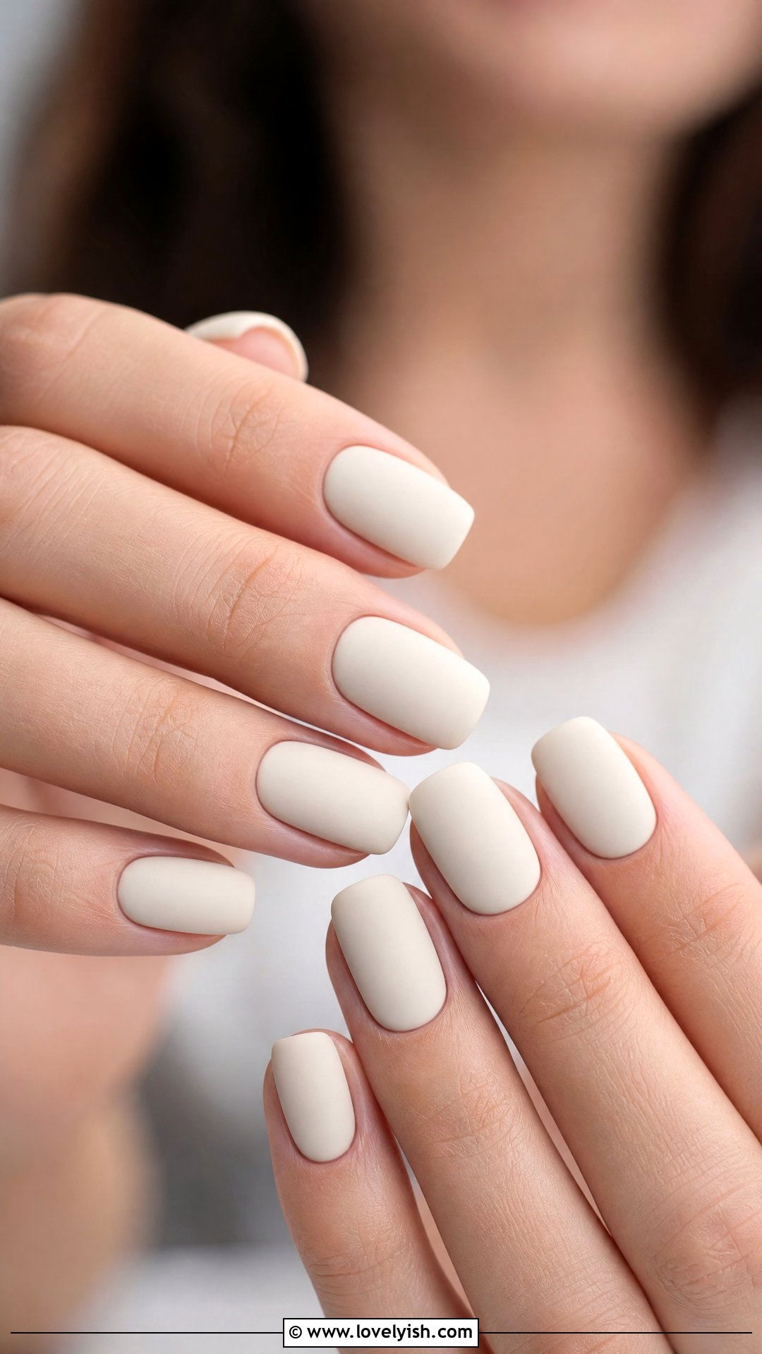 Ivory Cream Matte Nails - 50 elegant nails - 50 elegant nails