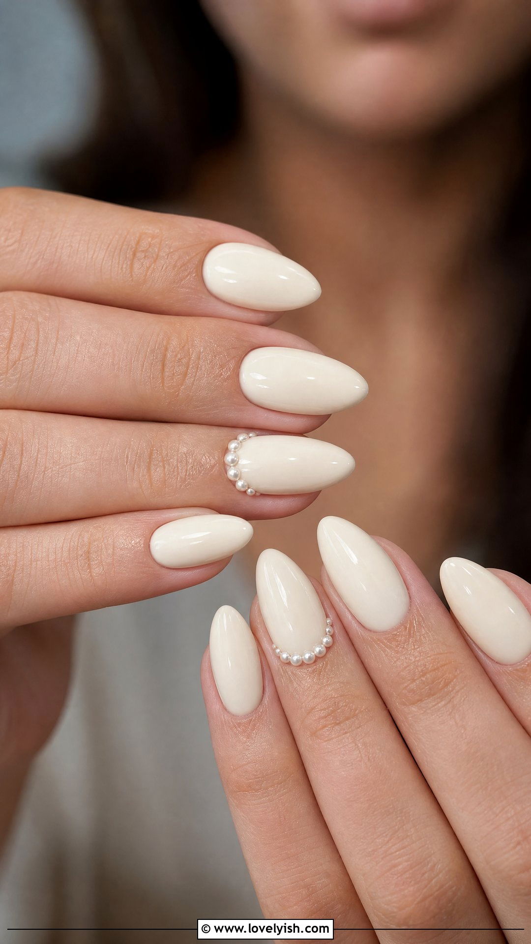 Ivory Pearl Embellished Wedding Nails - 50 classic wedding nails - 50 classic wedding nails