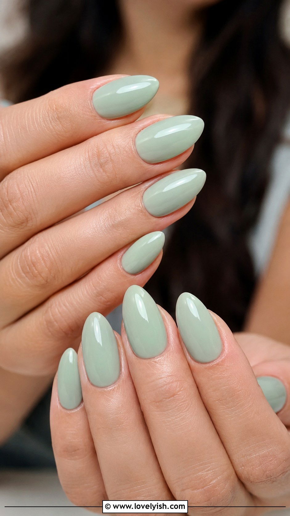 Jade Green Almond Nails - 25 green nail design ideas - 25 green nail design ideas
