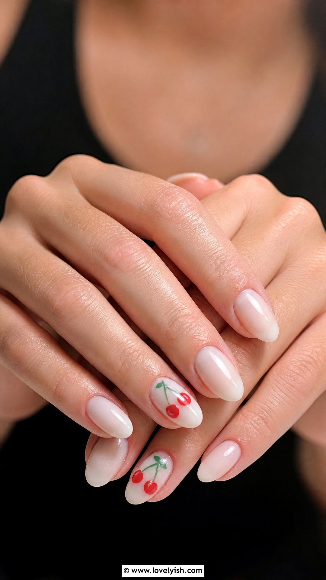Jelly Nails with Cherries Accent - 50 jelly nails - 50 jelly nails
