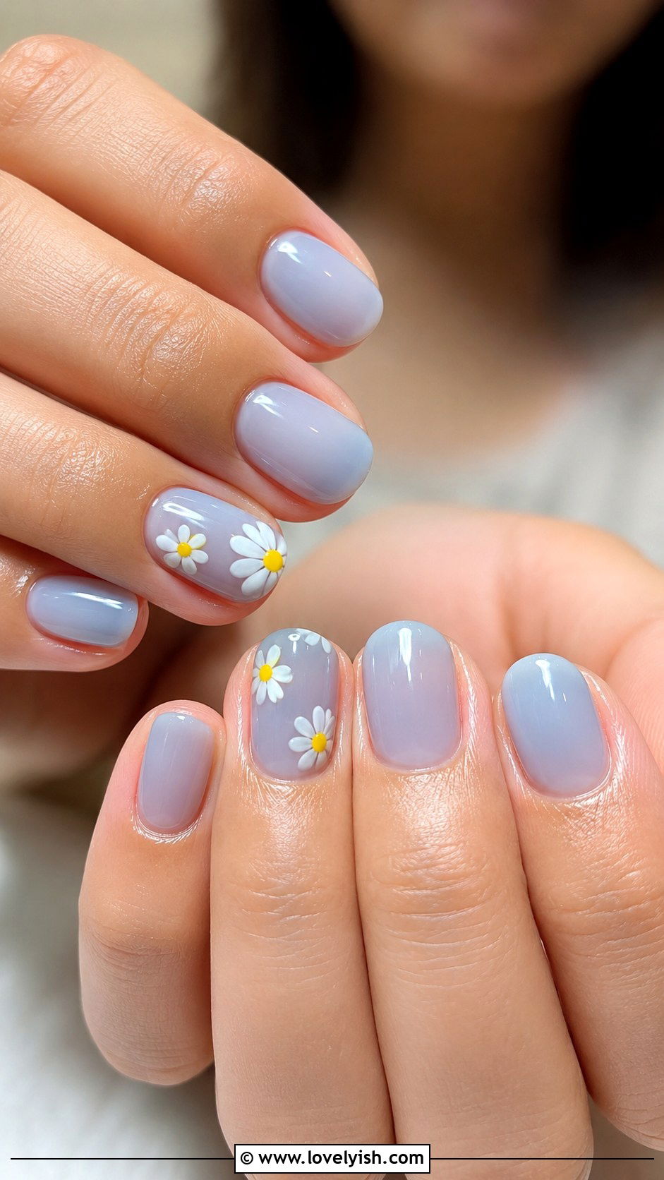 Jelly Nails with Daisy Accents - 50 jelly nails - 50 jelly nails