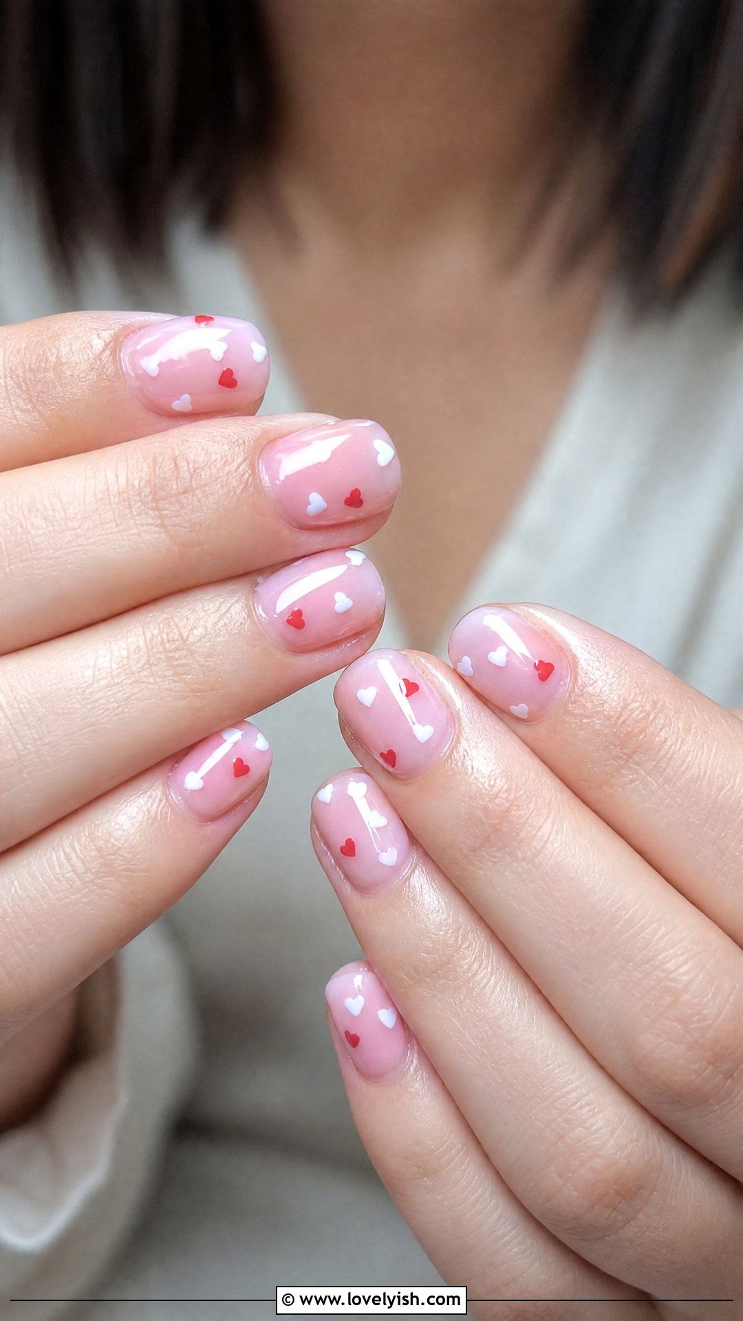 Jelly Nails with Hearts Pattern - 50 jelly nails - 50 jelly nails