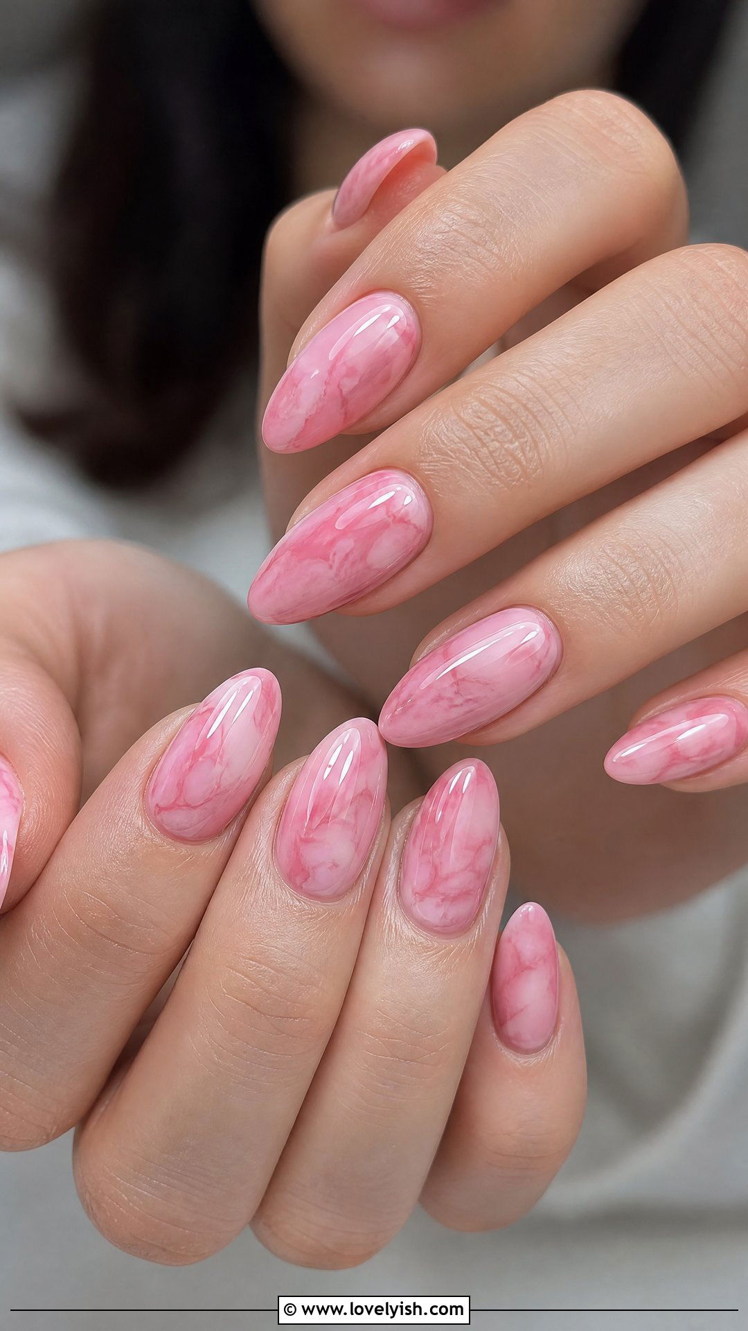 Jelly Pink Marble Nails - 50 jelly pink nails - 50 jelly pink nails